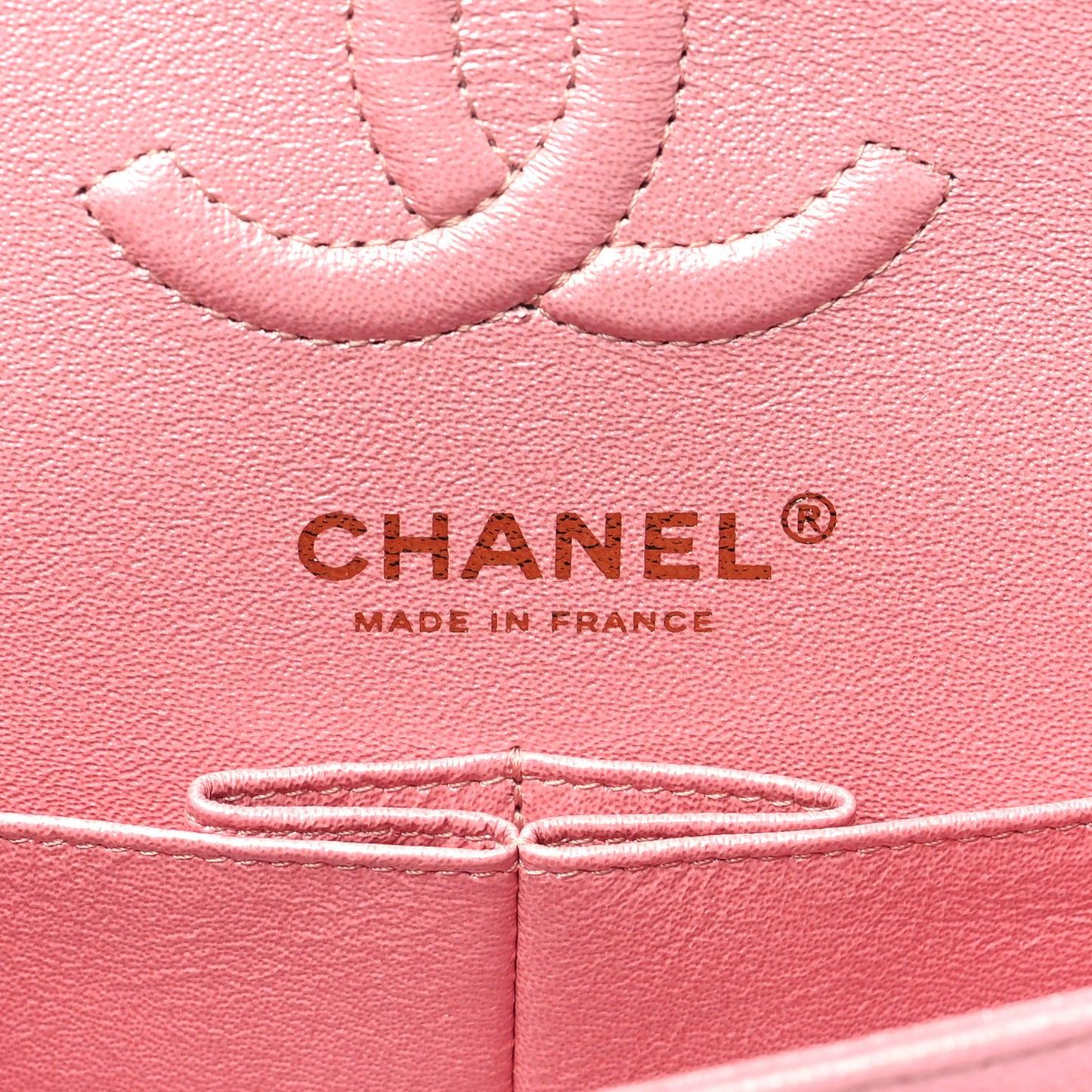 Iridescent Caviar Quilted Small Double Flap Pink