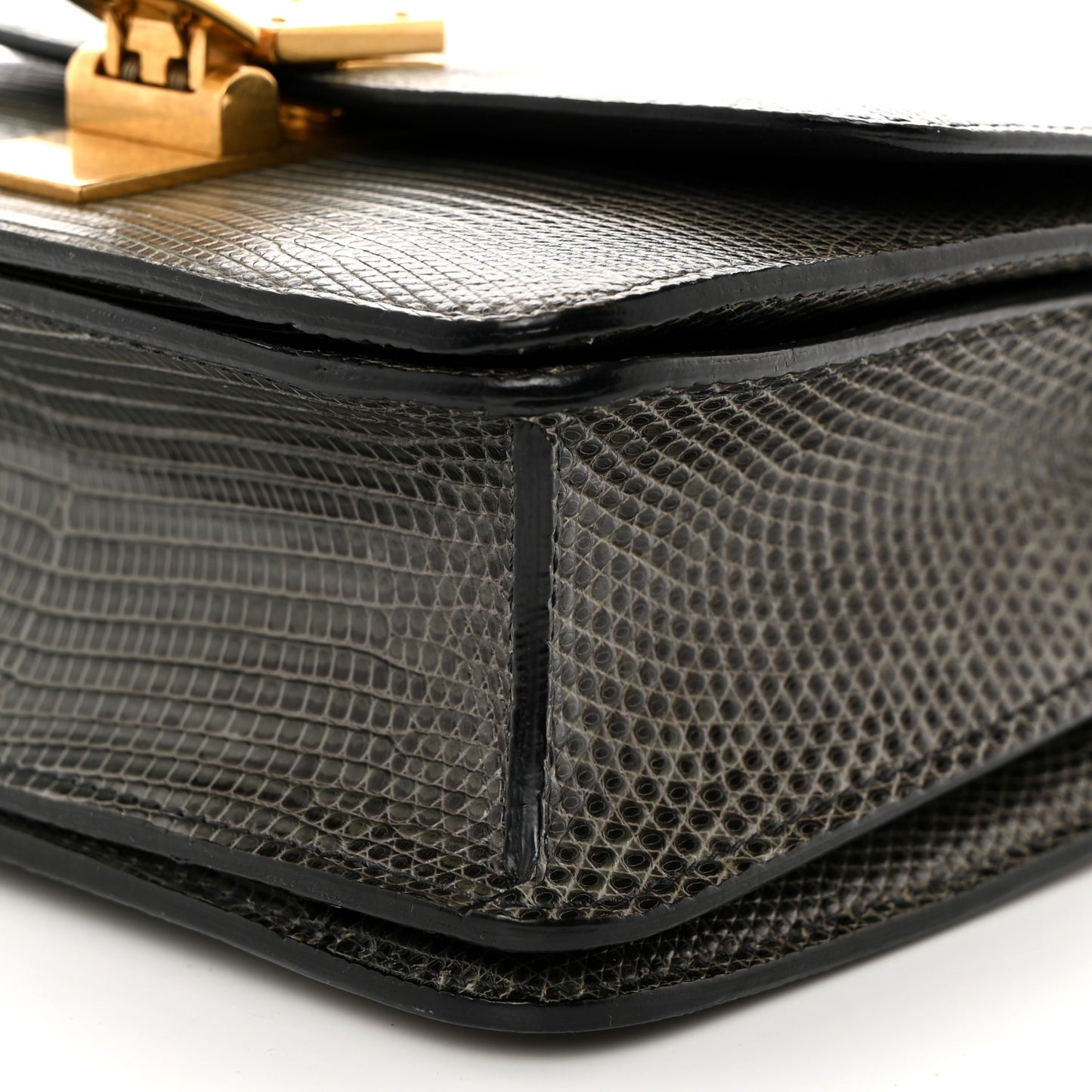 Lizard Small Classic Box Flap Bag Green