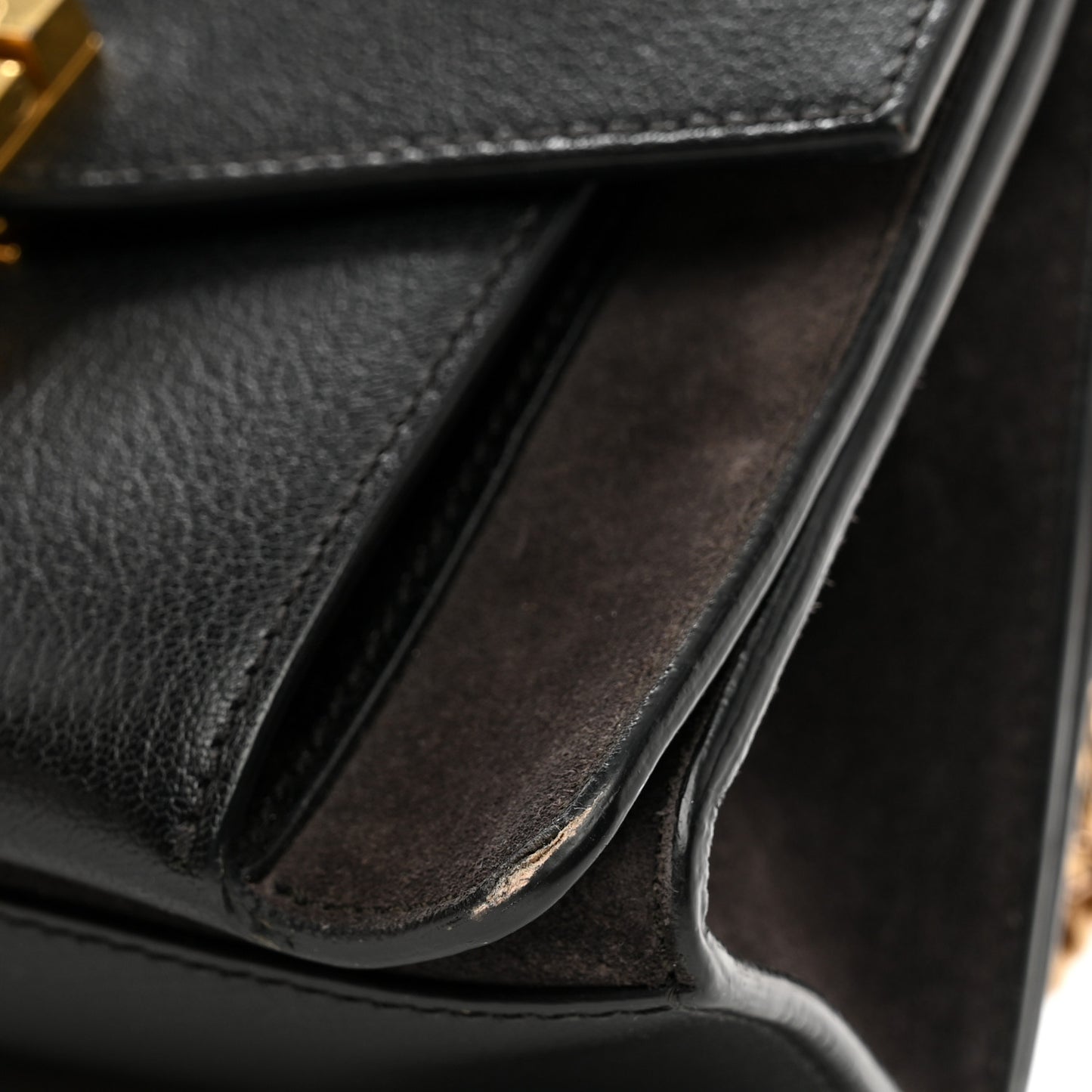 Goatskin Suede Small GV3 Shoulder Bag Black