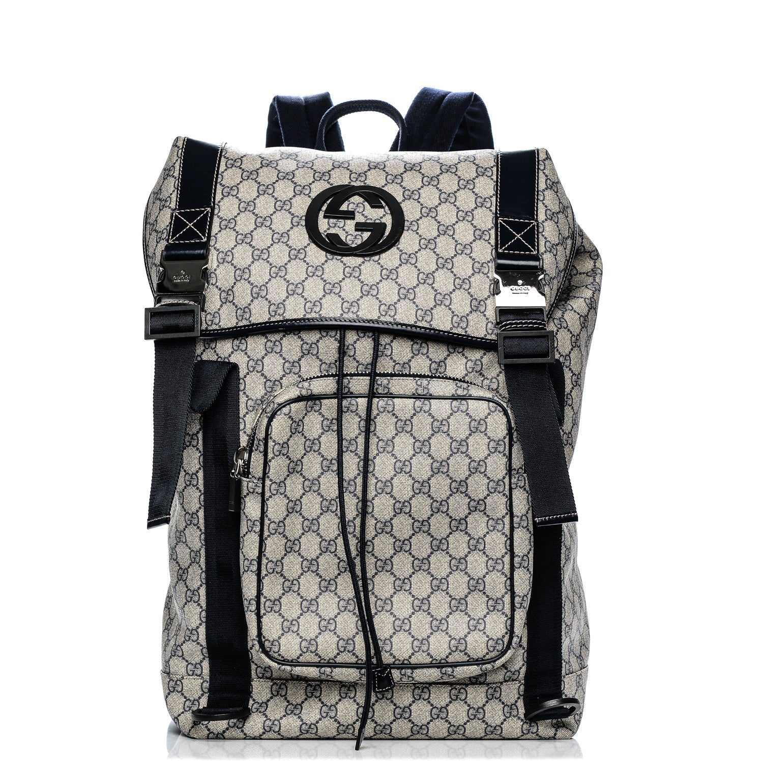 Gucci GG Supreme Monogram Large Interlocking G Double Buckle