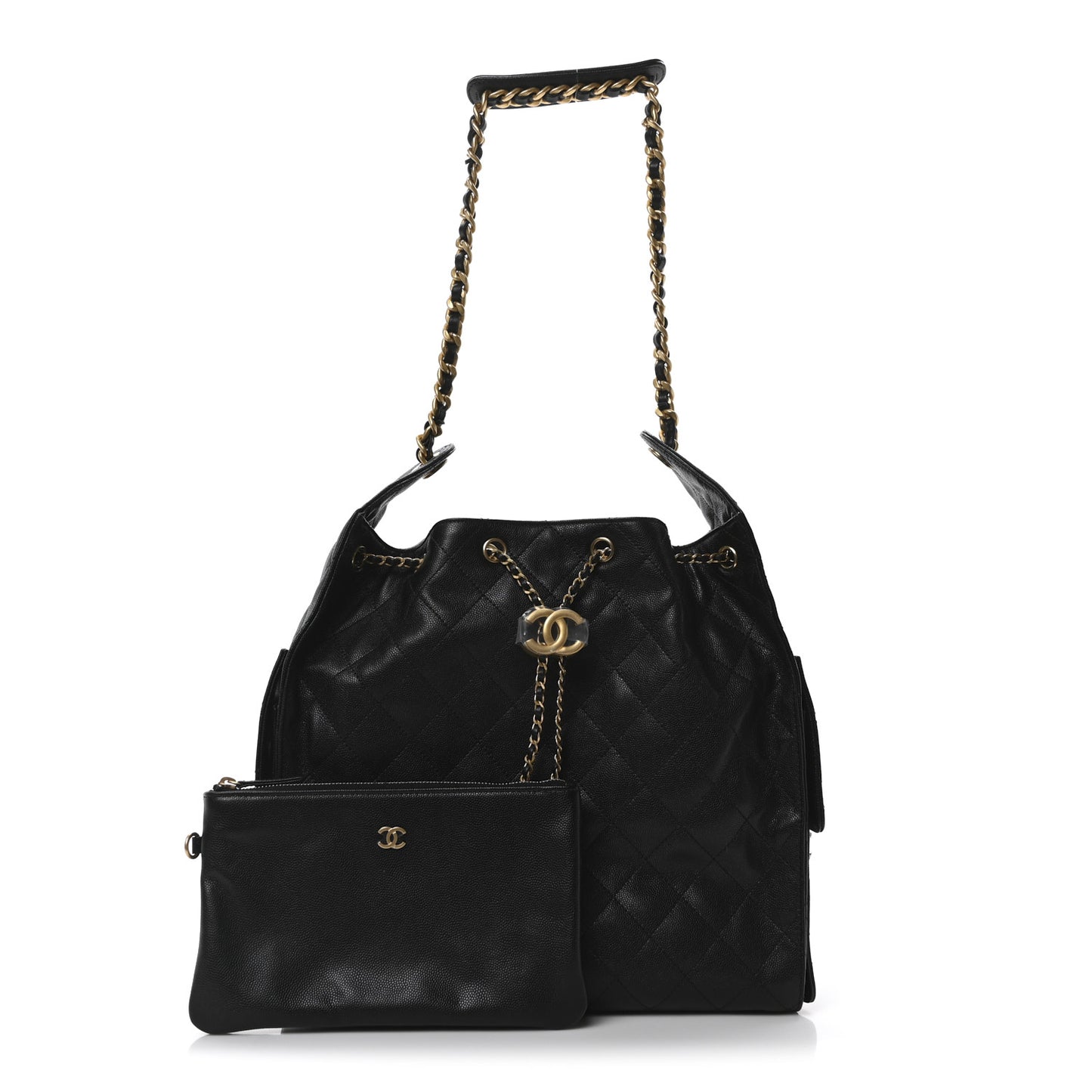 Caviar Quilted Medium Chanel 25 Handbag Black