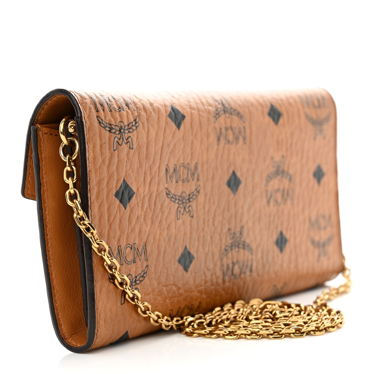 MCM Visetos Large Patricia Wallet On Chain Cognac 3 of 15