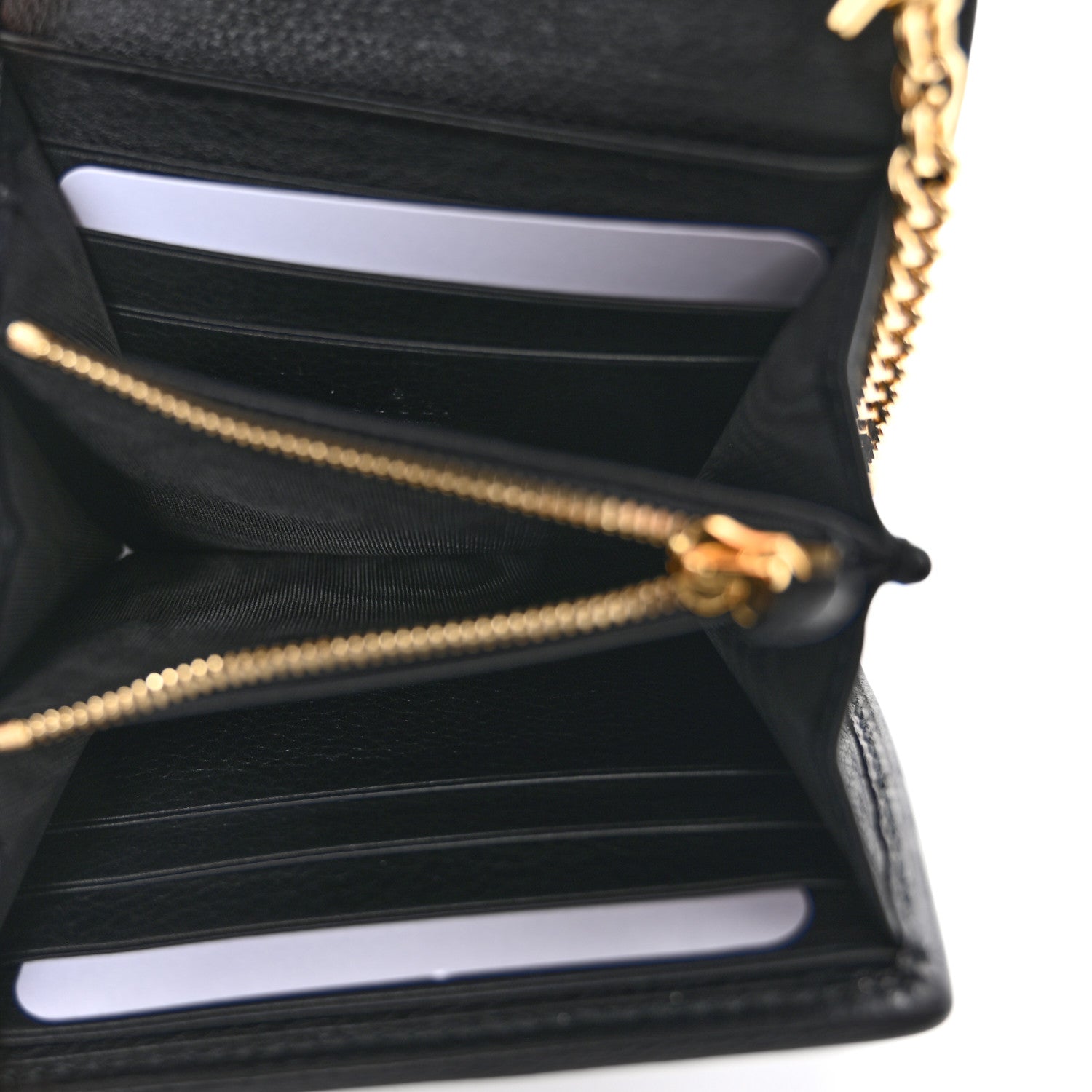 Gucci Roxy Calfskin Medium Blondie Chain Wallet Black 5 of 11