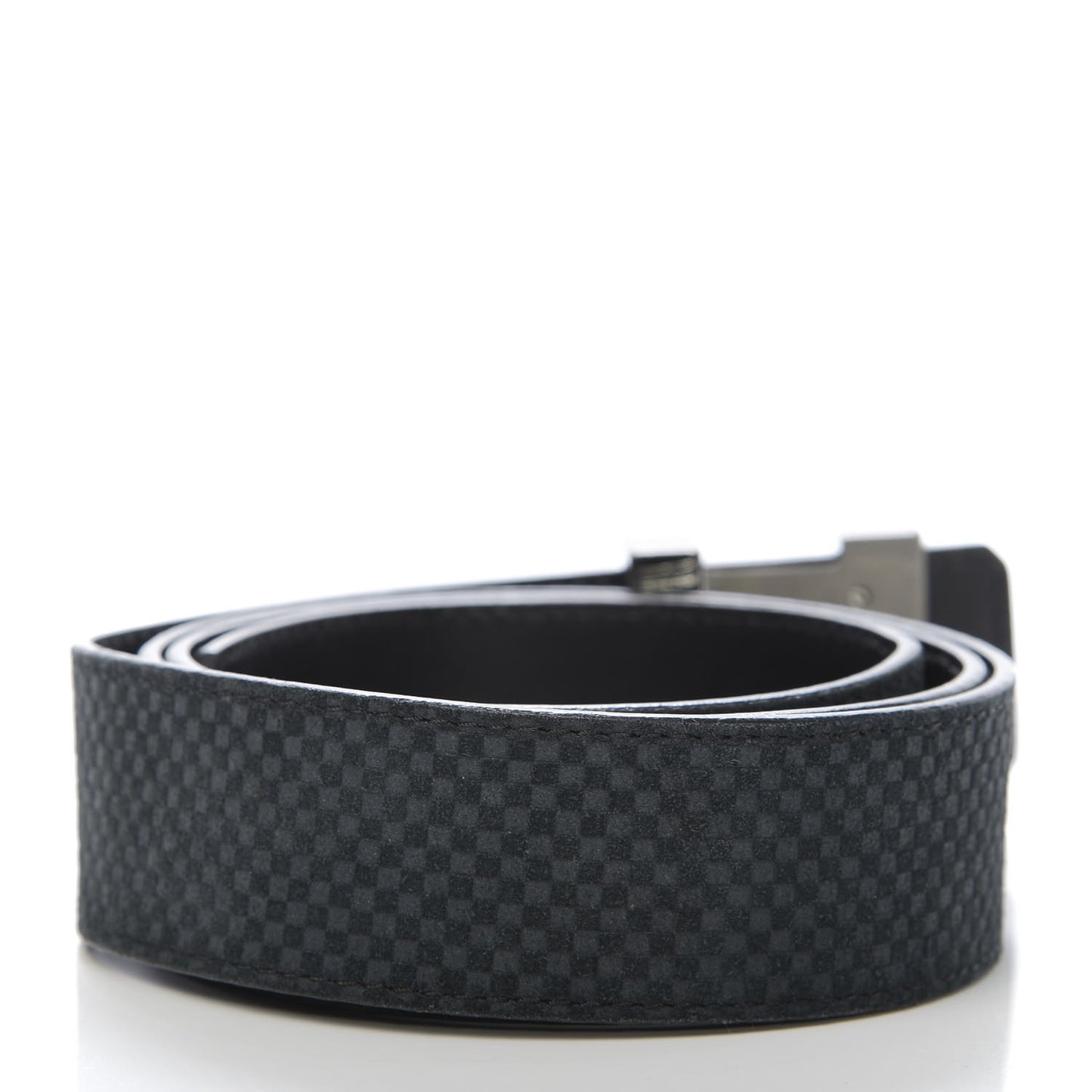 Suede Calfskin Mini Damier 40mm LV Initiales Belt 105 42 Carbone