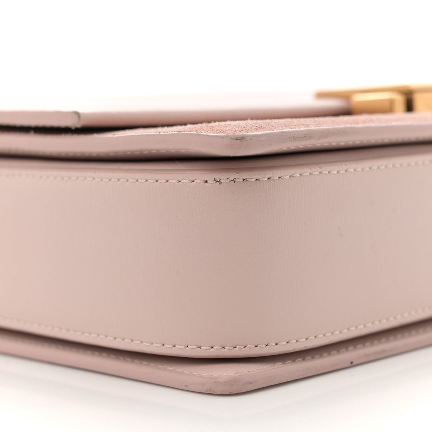 Smooth Calfskin Suede Medium Bellechasse Bag Marble Pink