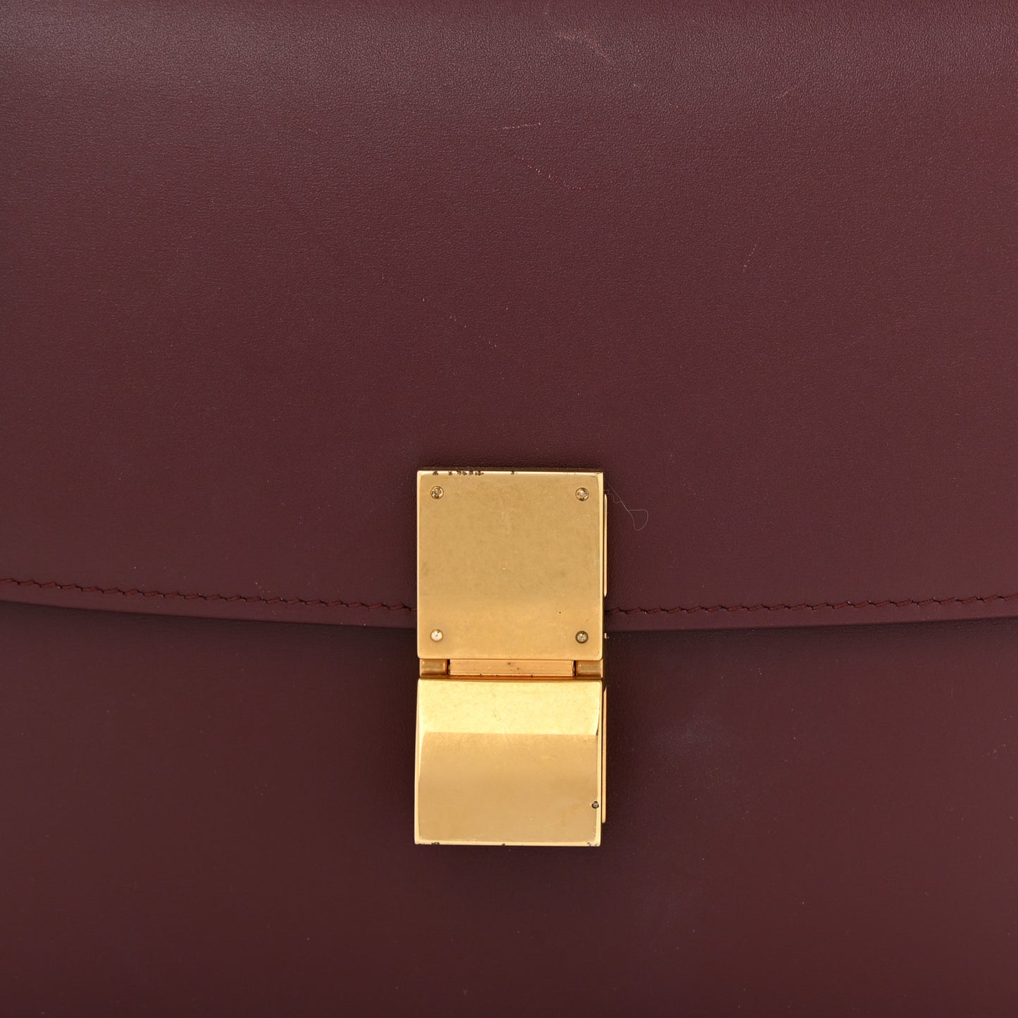 Box Calfskin Medium Classic Box Flap Bag Burgundy