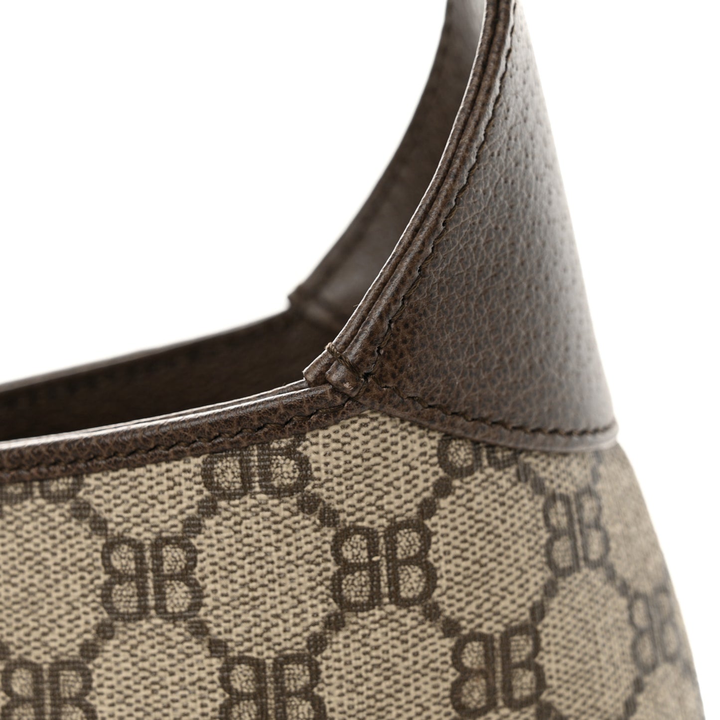 X BALENCIAGA Supreme Monogram Calfskin Web Medium Jackie 1961 Hobo Beige Ebony
