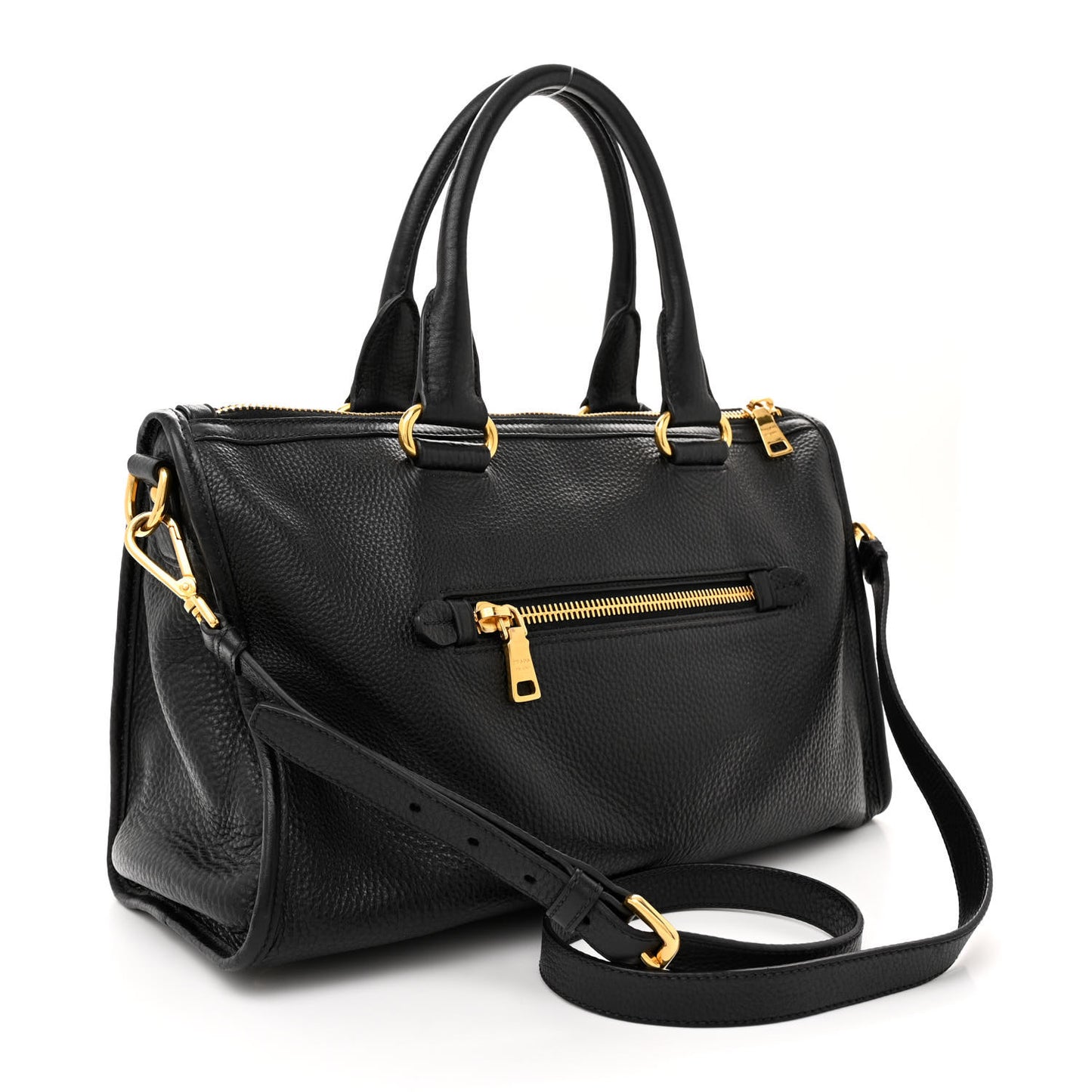 Vitello Daino Shopping Satchel Black