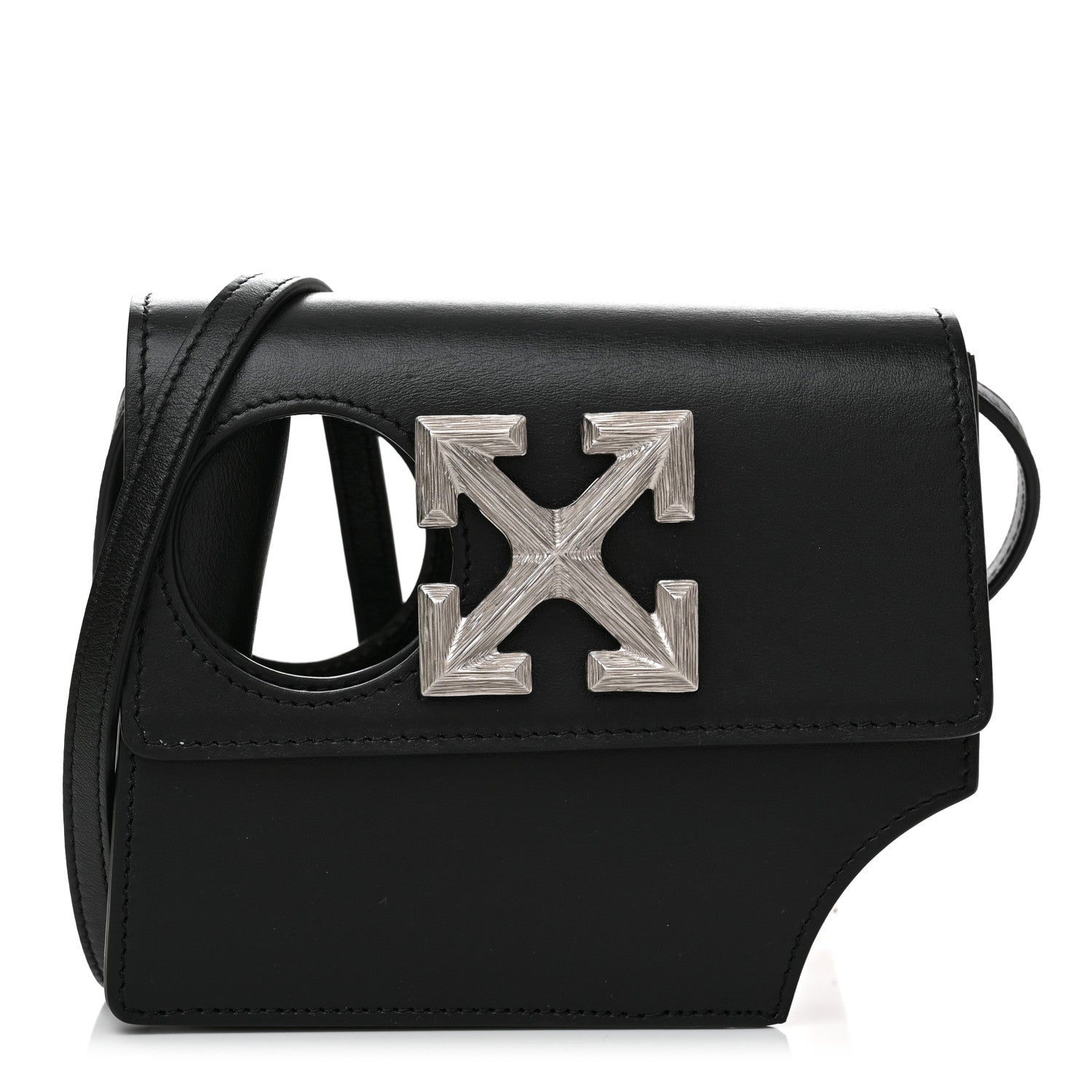 Off-White Calfskin Jitney 0.7 Meteor Bag Black 3 of 12