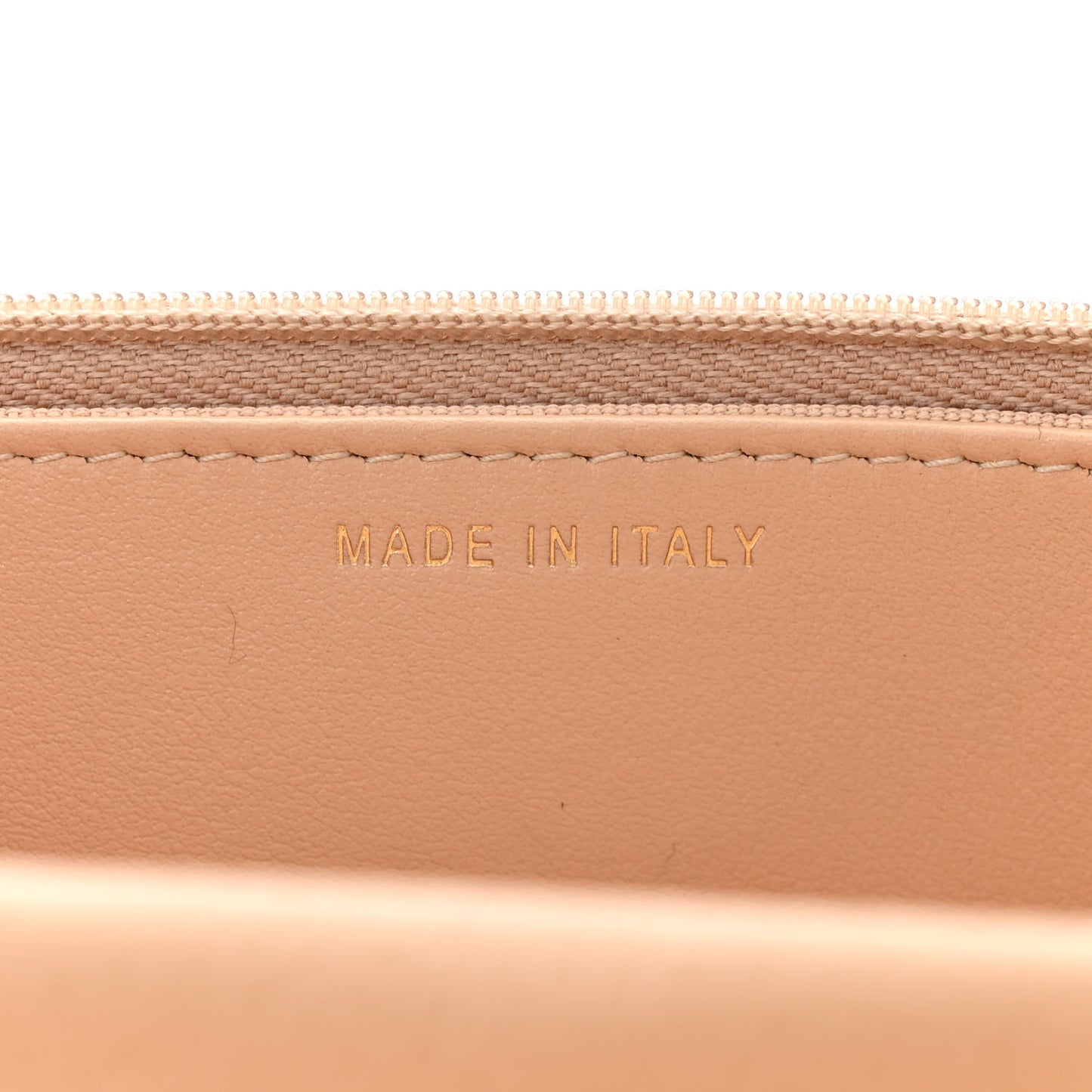 Caviar Quilted Wallet on Chain WOC Beige