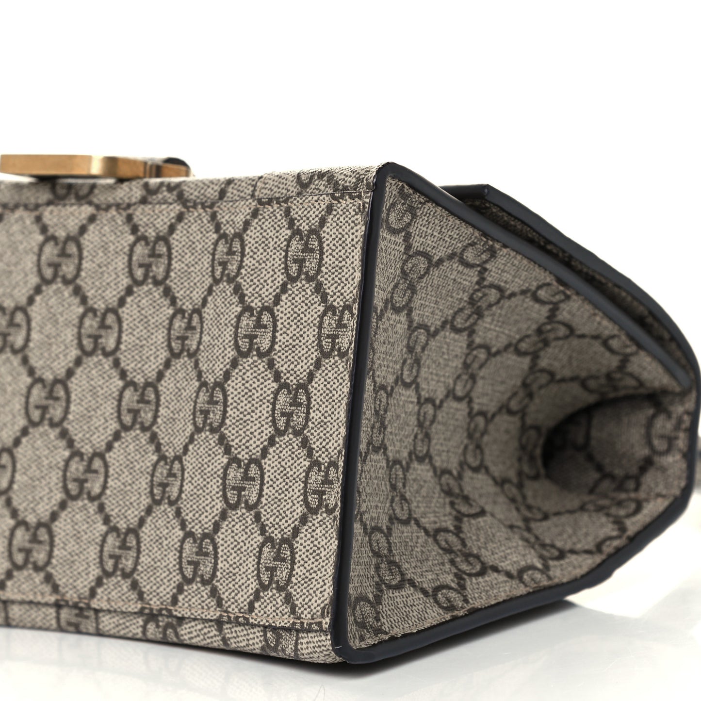 X GUCCI GG Supreme Monogram Small Hourglass Top Handle Bag Beige Ebony