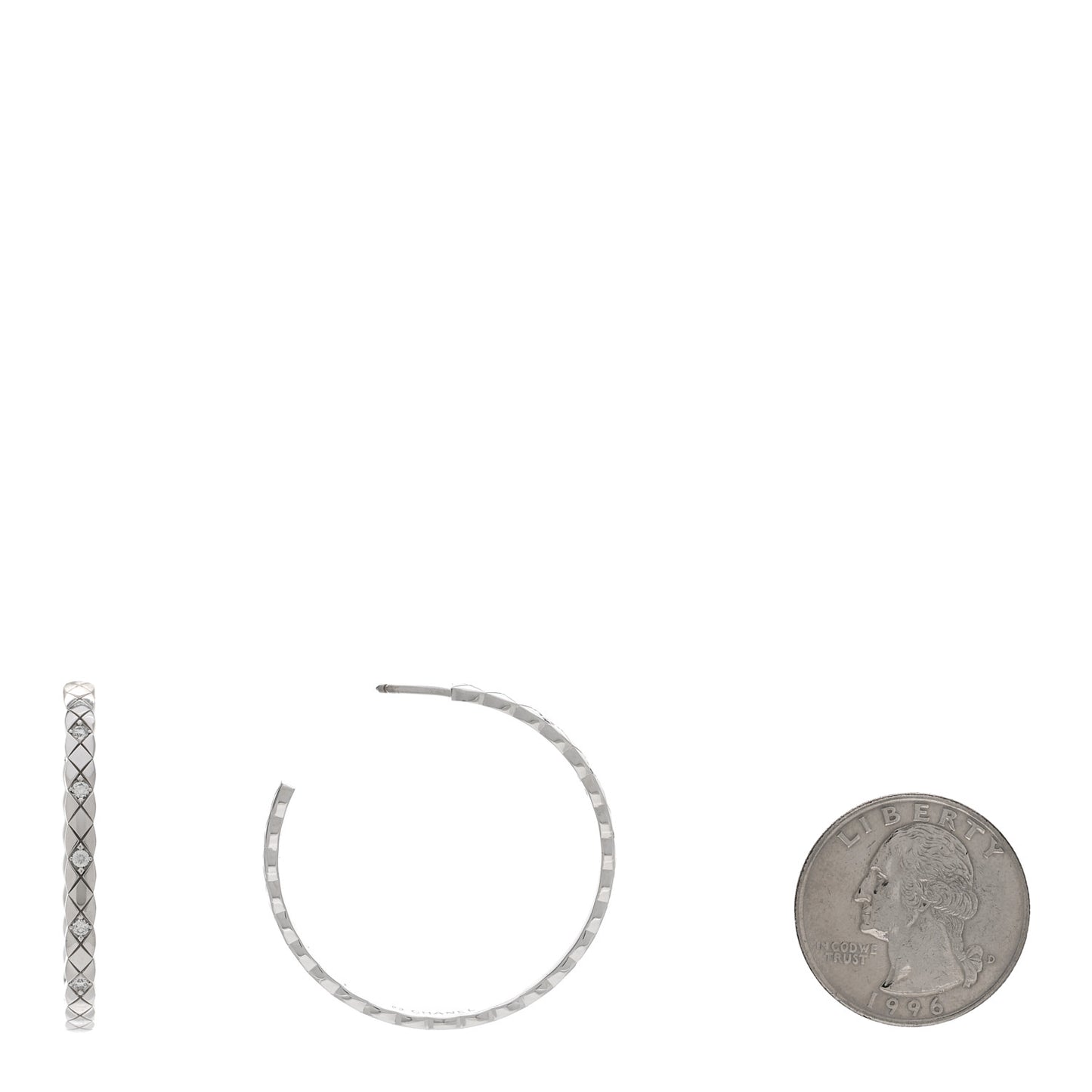 18K White Gold Diamond Coco Crush Hoop Earrings