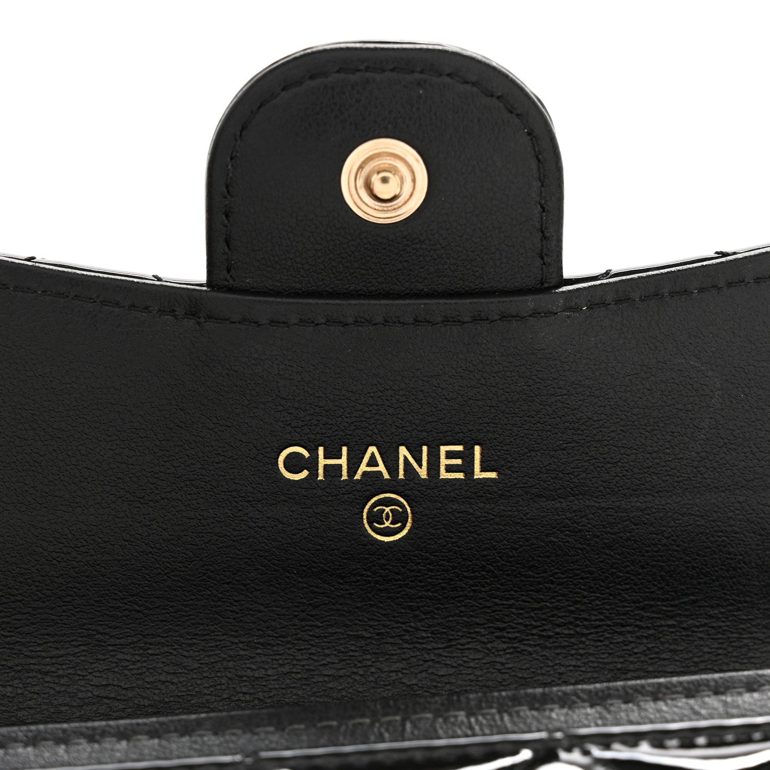 Chanel Patent Quilted Flap Card Holder Wallet Black 6 of 10
