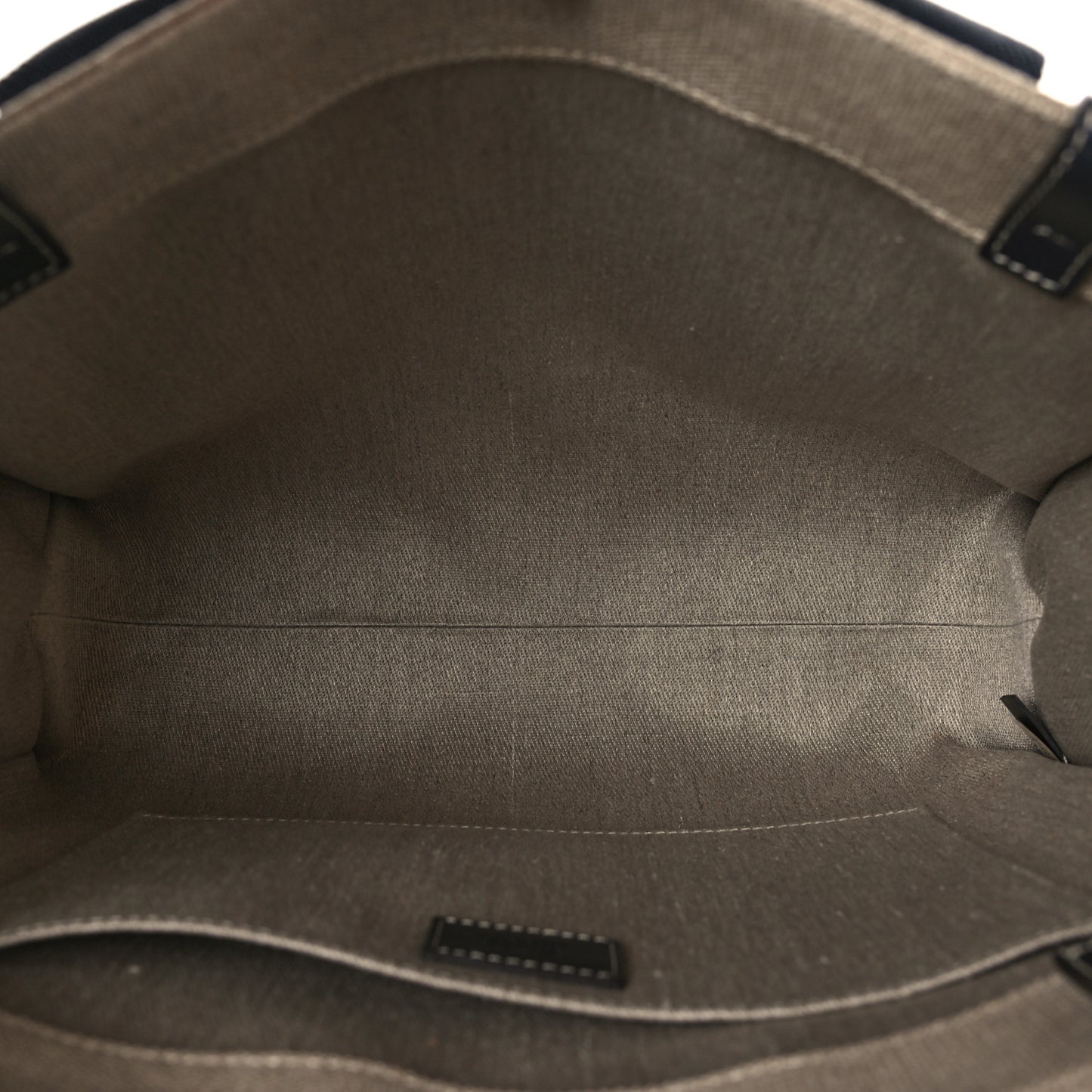 Linen Calfskin Medium Woody Ribbon Tote Black Blue