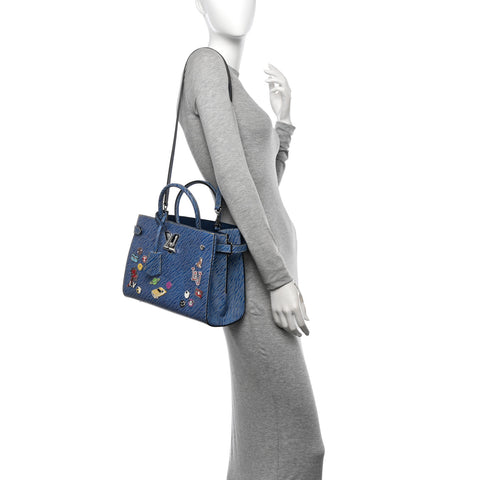 Epi Pins Twist Tote Denim Light