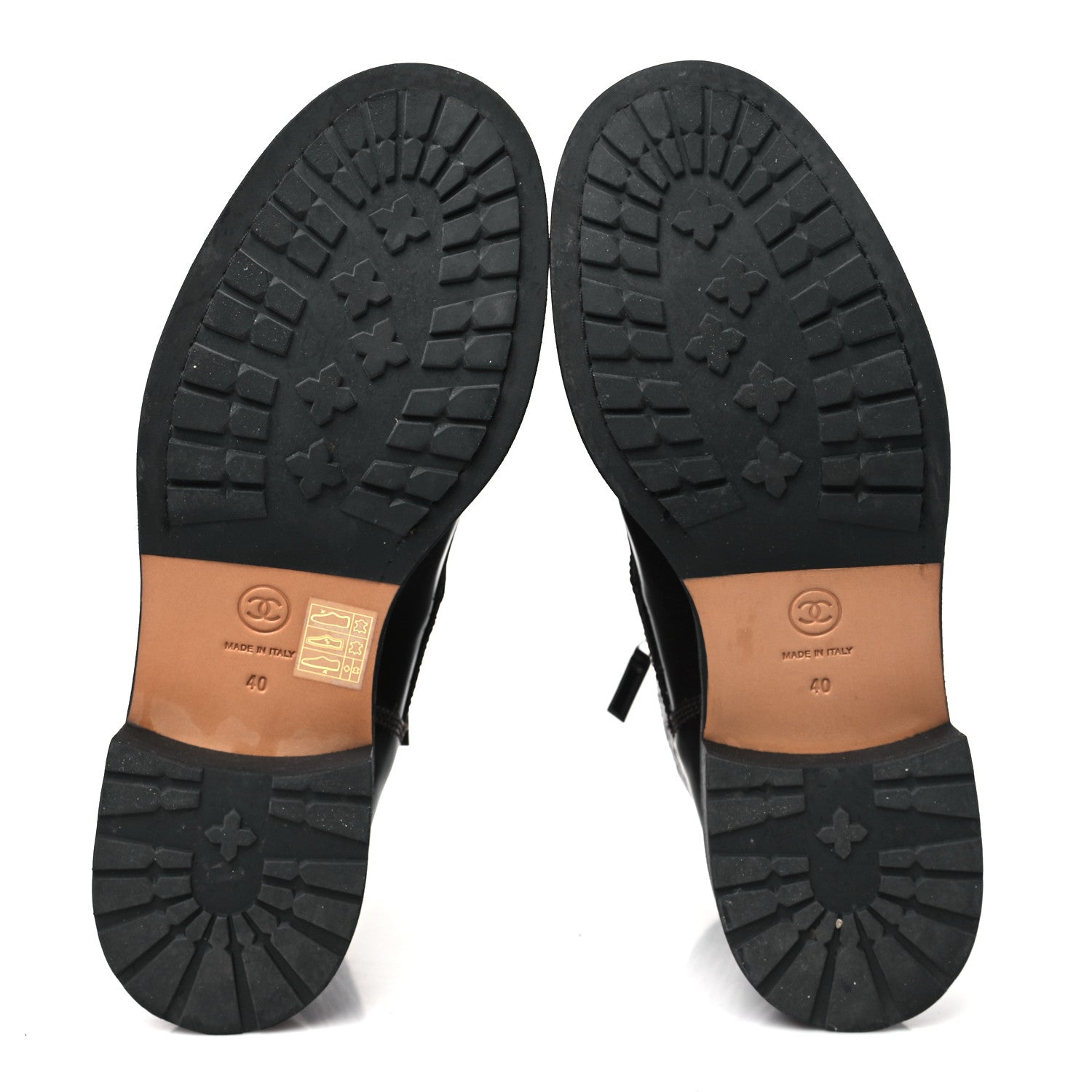 Chanel Shiny Calfskin Quilted CC Lace Up Combat Boots 40 Dark Burgundy 5 of 9