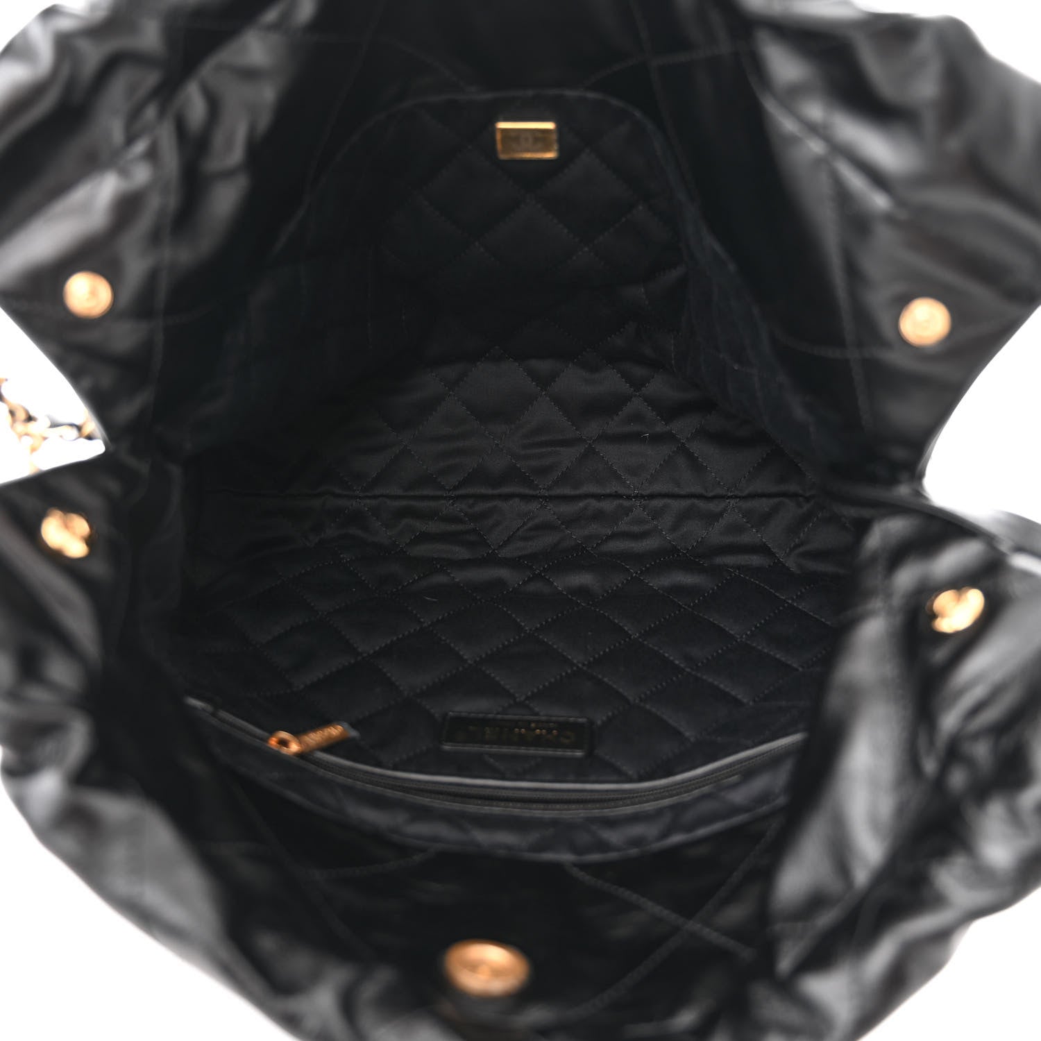 Chanel Shiny Calfskin Quilted Small Chanel 22 Black 6 of 12
