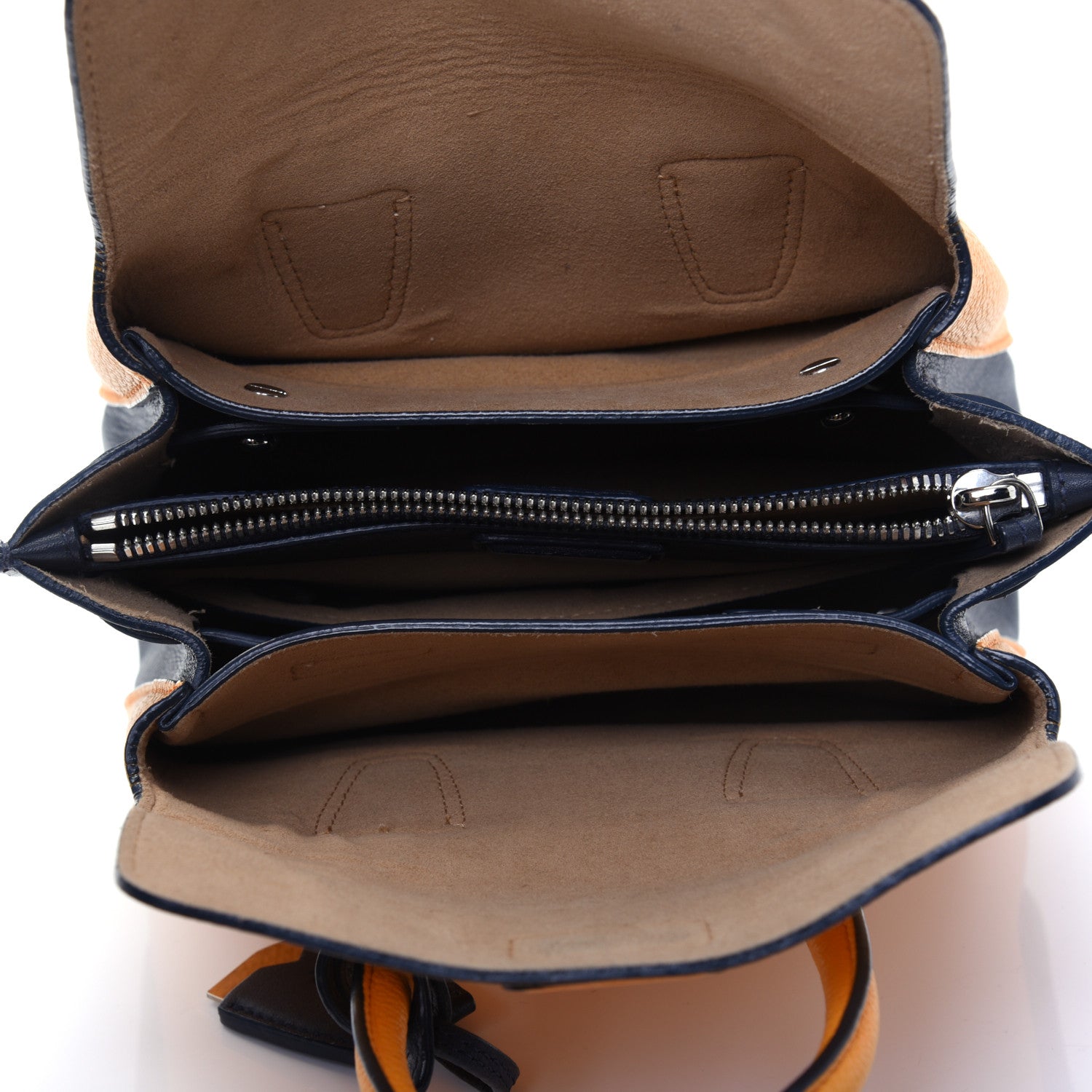 MCM Grained Calfskin Bi-Color Mini Milla Tote Yellow Black 6 of 17