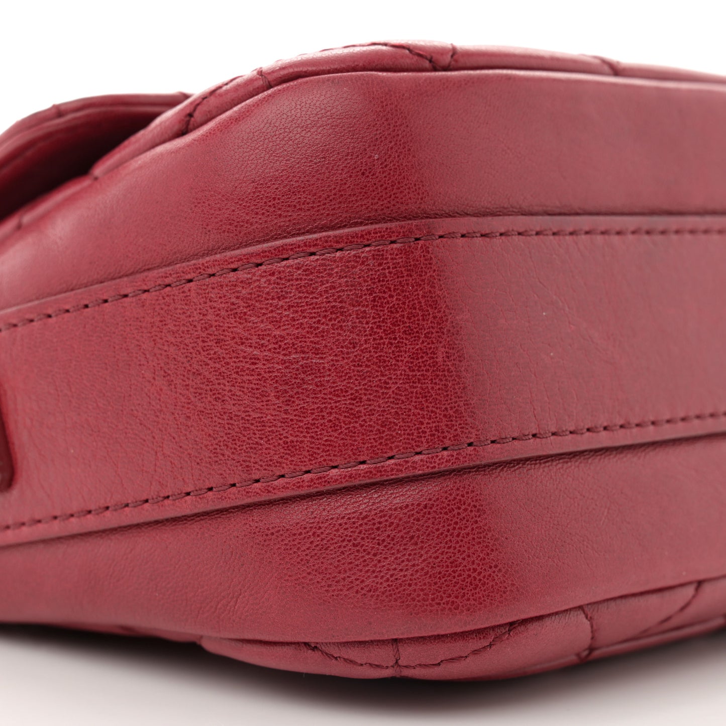 Lambskin Quilted Messenger Bag Red