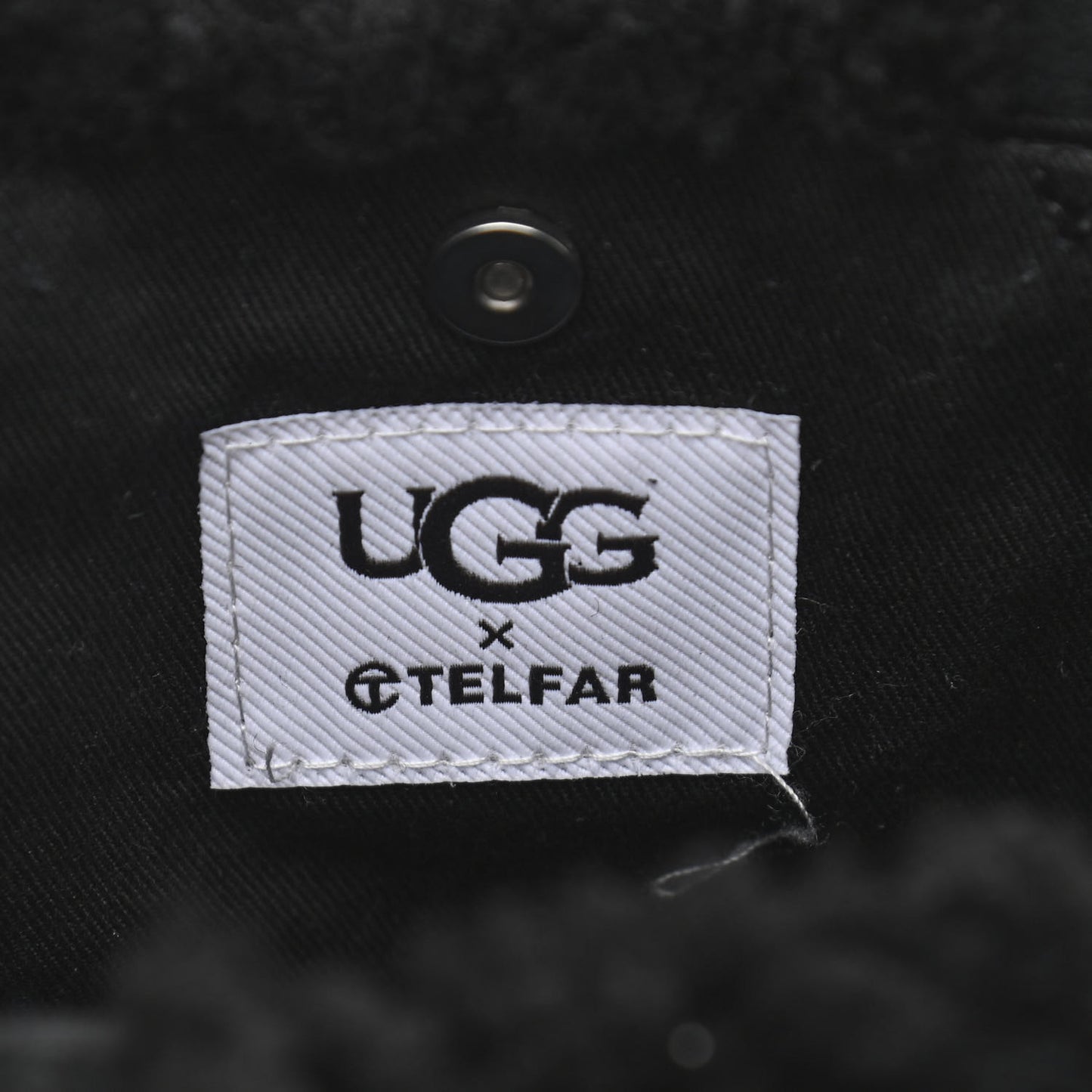 X UGG Suede Shearling Small Shopping Bag Black