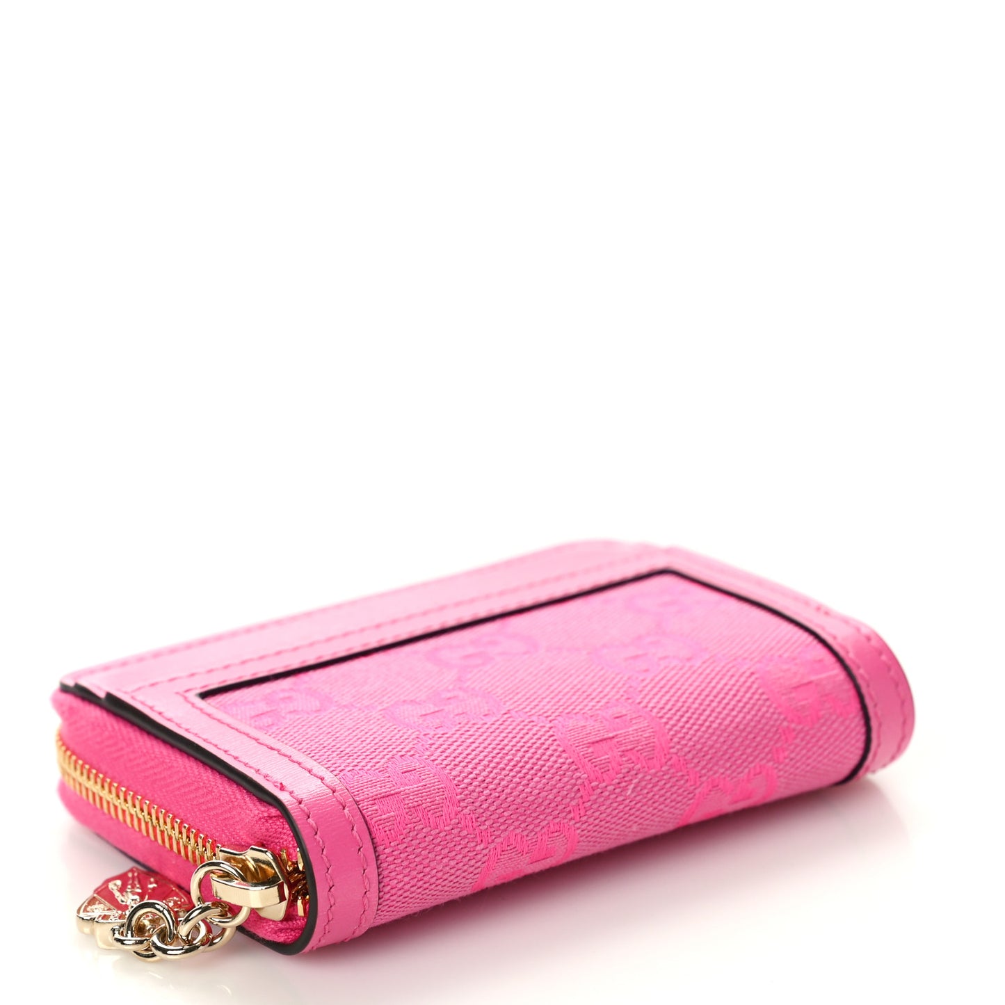 GG Monogram Scratch Lux Calfskin Luce Mini Card Case Wallet Blossom Rose Dark Blossom