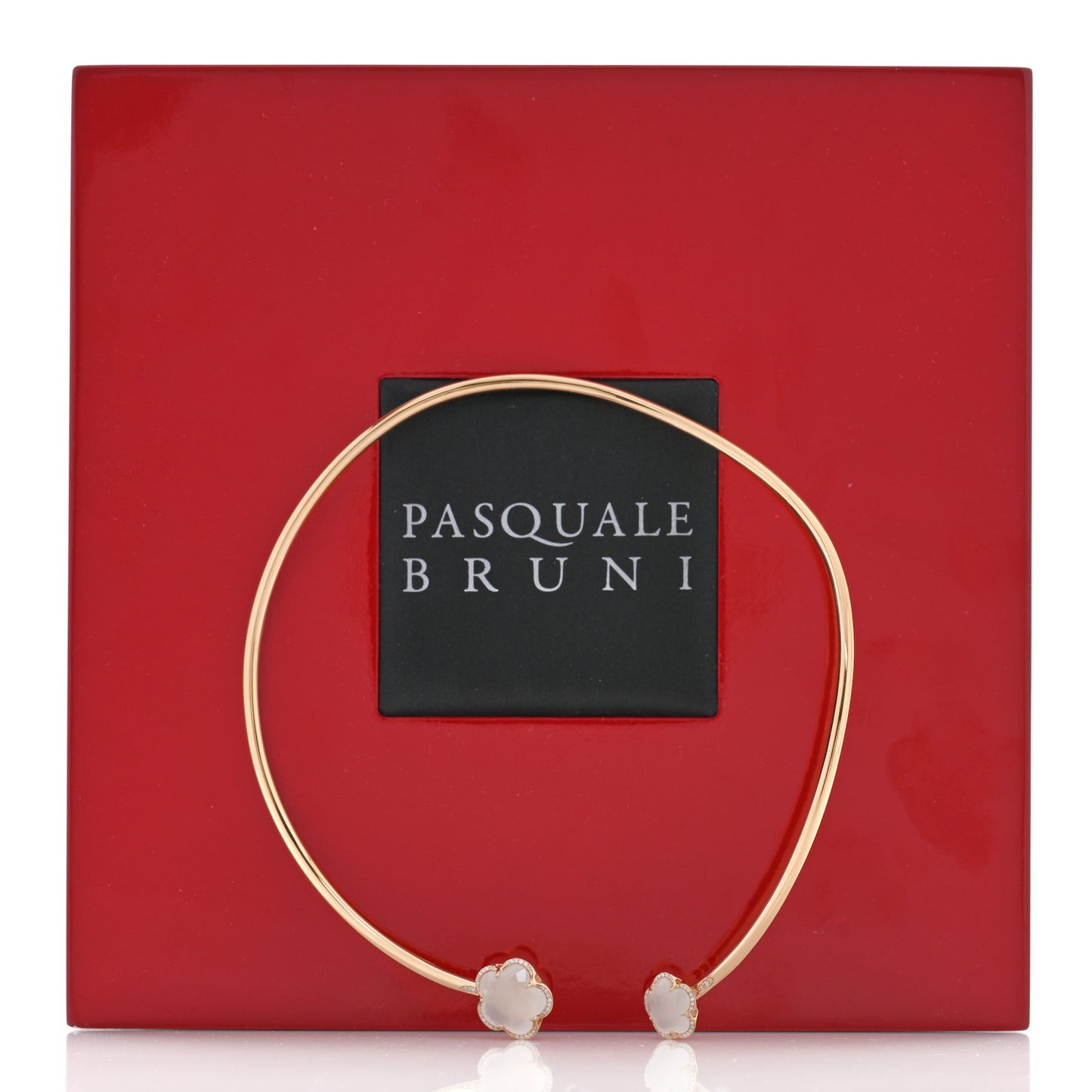 18K Rose Gold Diamond Pink Quartz Collar Necklace