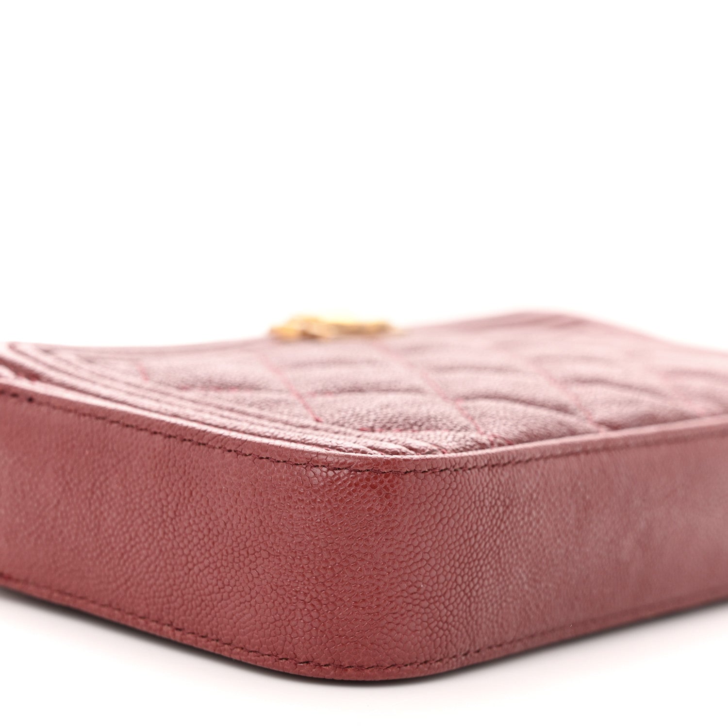 Chanel Caviar Quilted Small Boy Clutch With Chain Burgundy 12 of 19