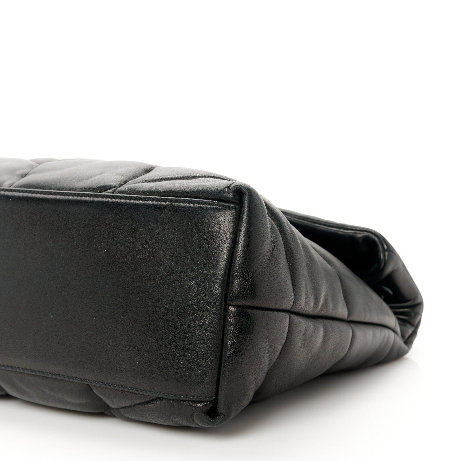 Saint Laurent Lambskin Quilted Monogram Monochrome Medium Loulou Puffer Chain Satchel Black 11 of 11