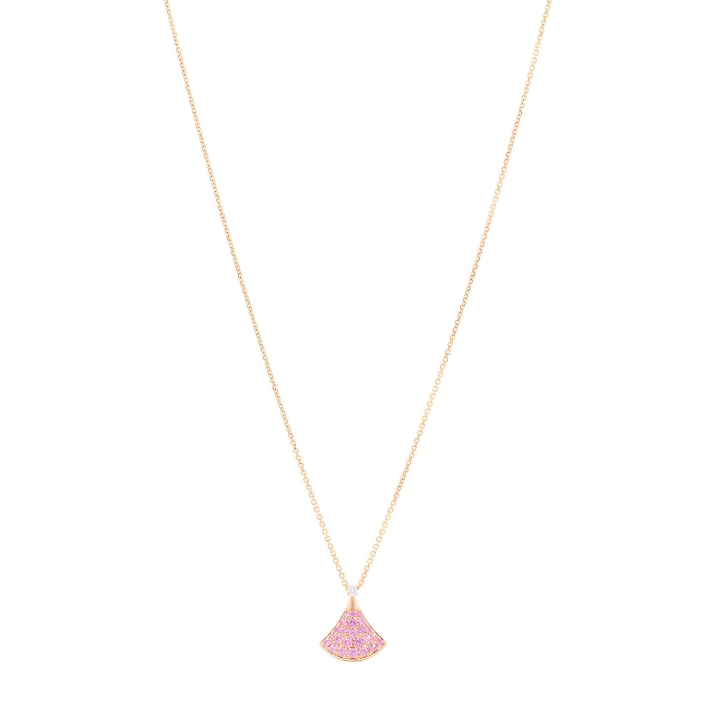 18K Rose Gold Diamond Pink Sapphire Divas' Dream Pendant Necklace