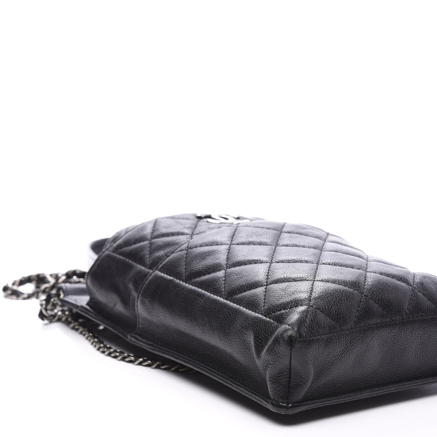 Calfskin Quilted CC Waiter Clutch Clutch With Chain Black