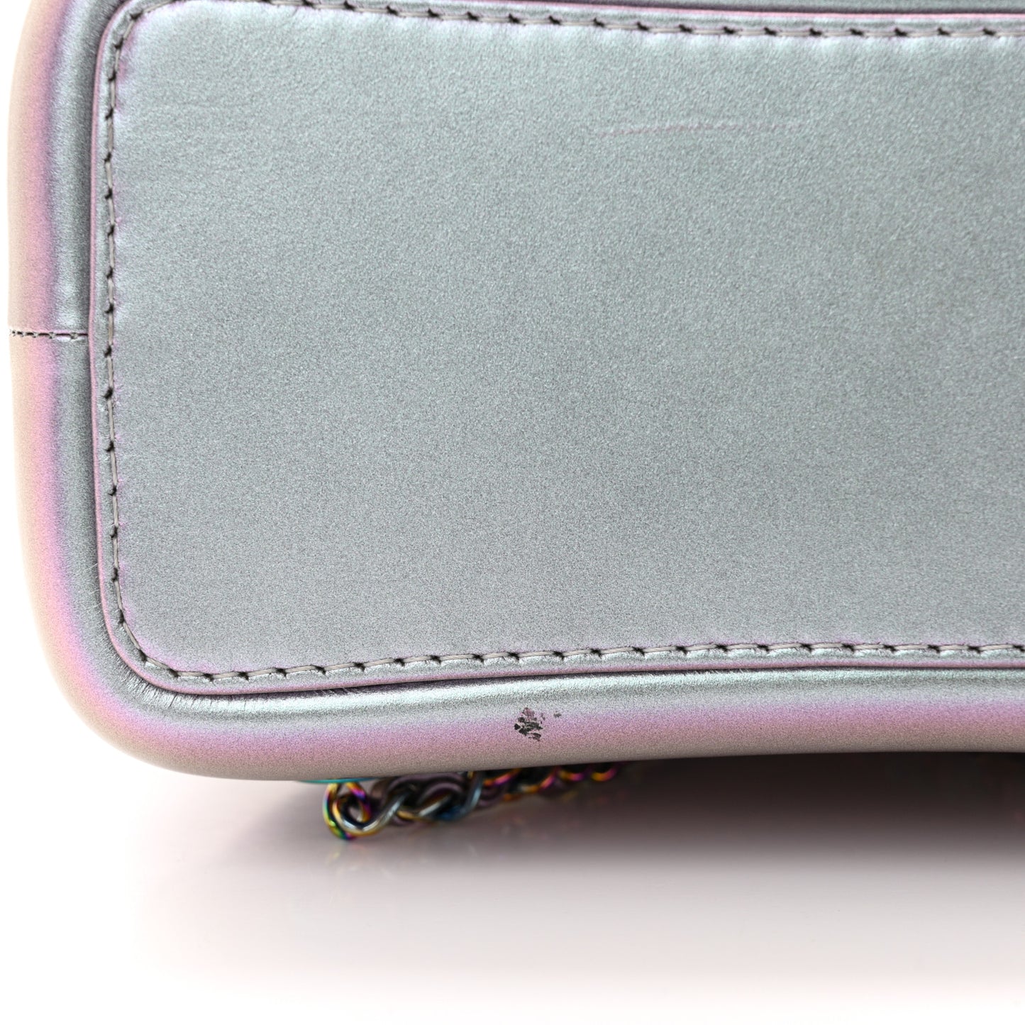 Iridescent Lambskin Calfskin Small Quilted Gabrielle Backpack Light Purple