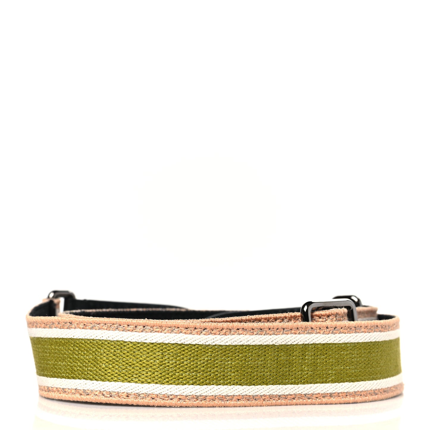 Canvas Embroidered Adjustable Shoulder Strap Green Pink