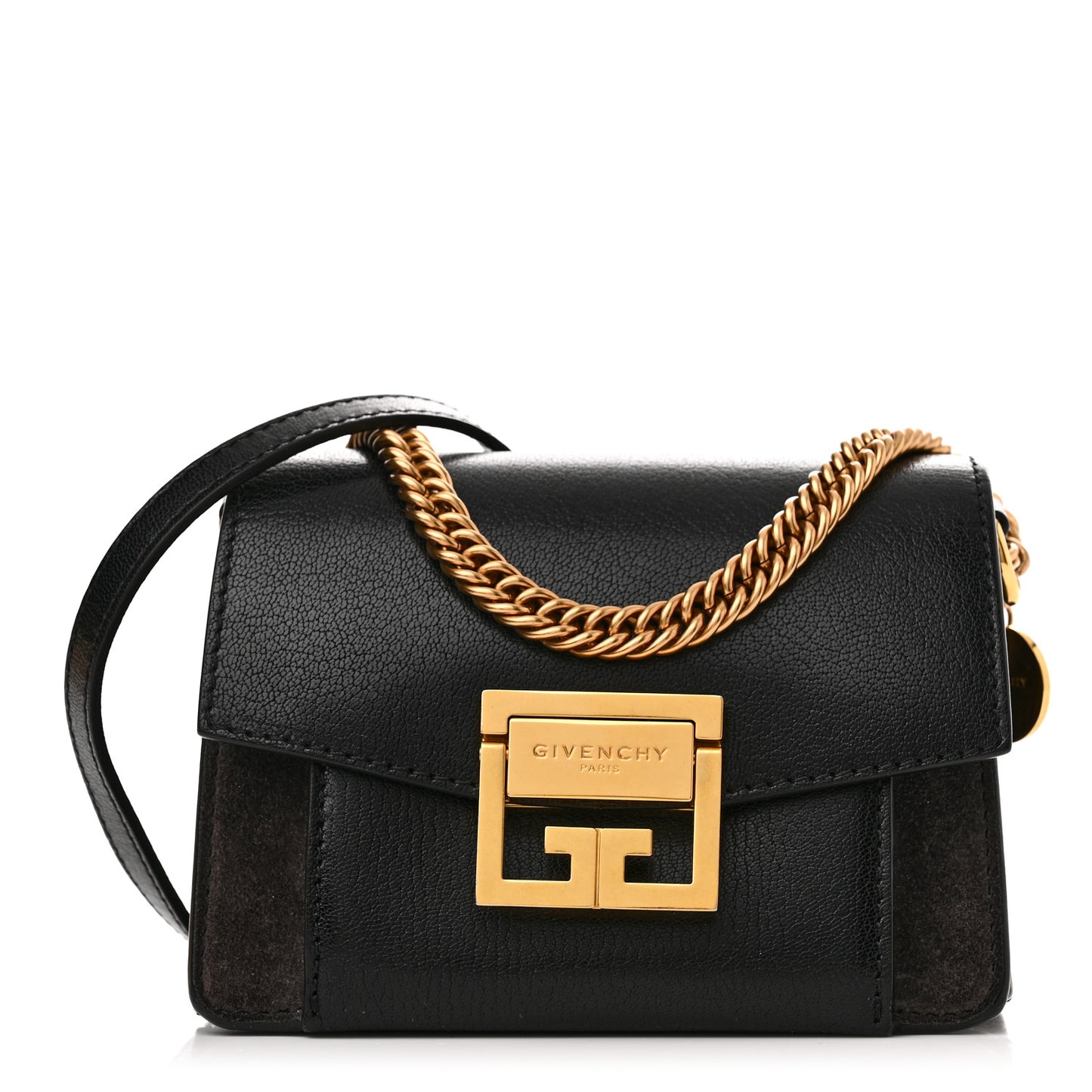 Goatskin Suede Mini GV3 Shoulder Bag Black