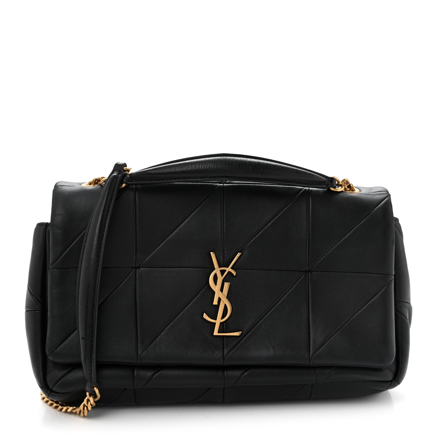 Saint Laurent Lambskin Patchwork Monogram Medium Jamie Black