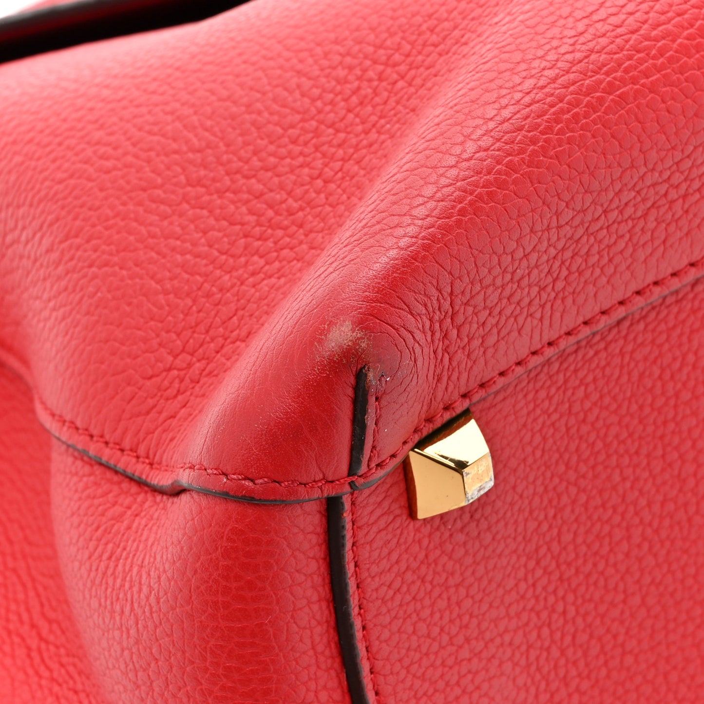 Grained Calfskin Large Milla Convertible Backpack Red