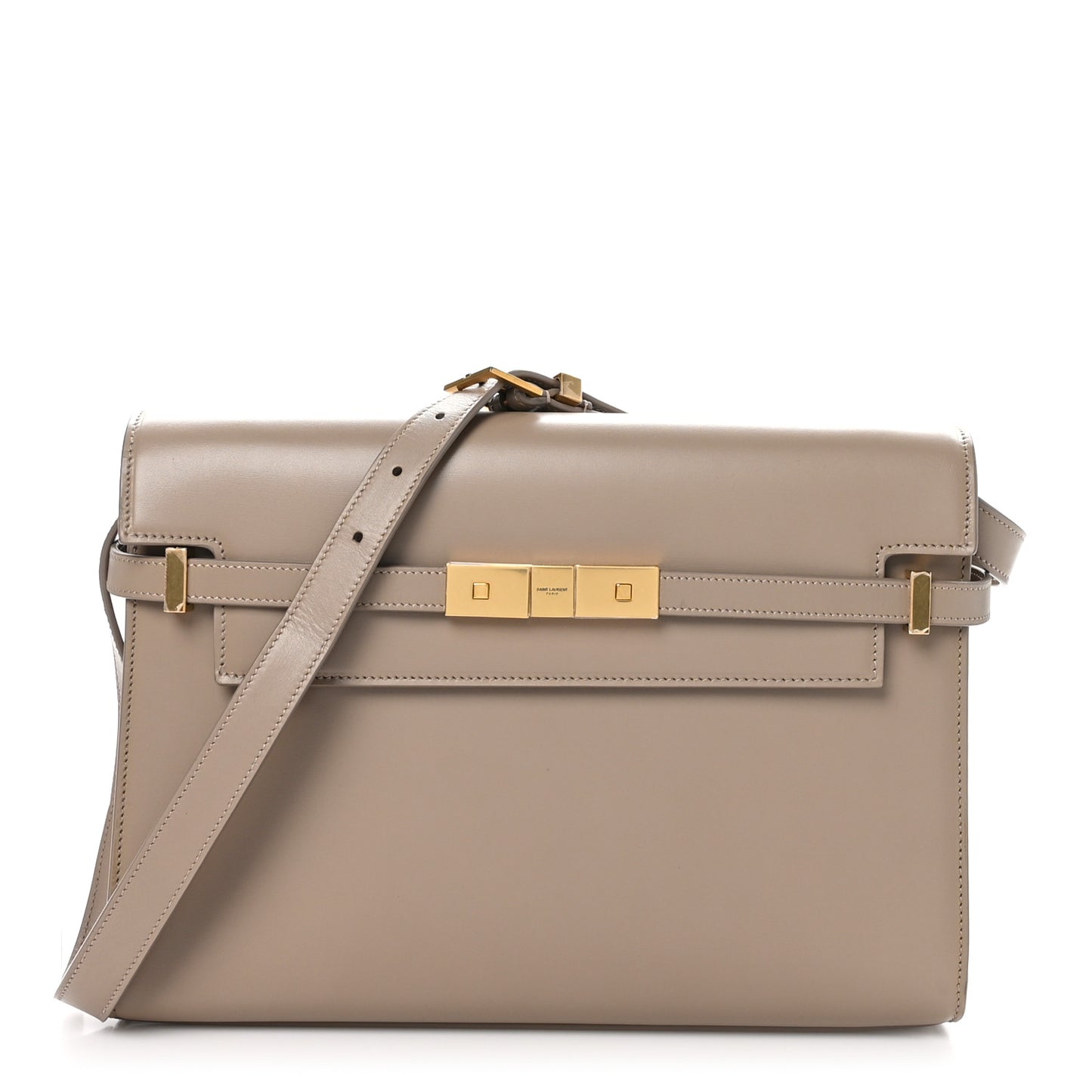 Smooth Calfskin Manhattan Shoulder Bag Dusty Grey