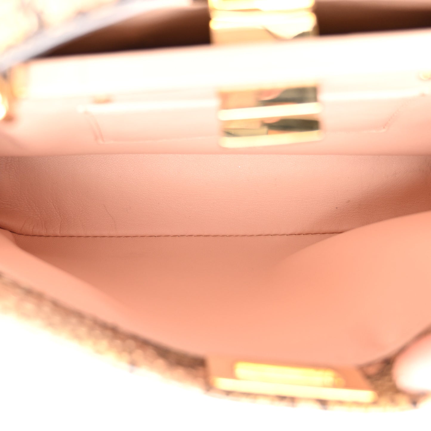 Snakeskin Mini Peekaboo Iconic Satchel Pink Green