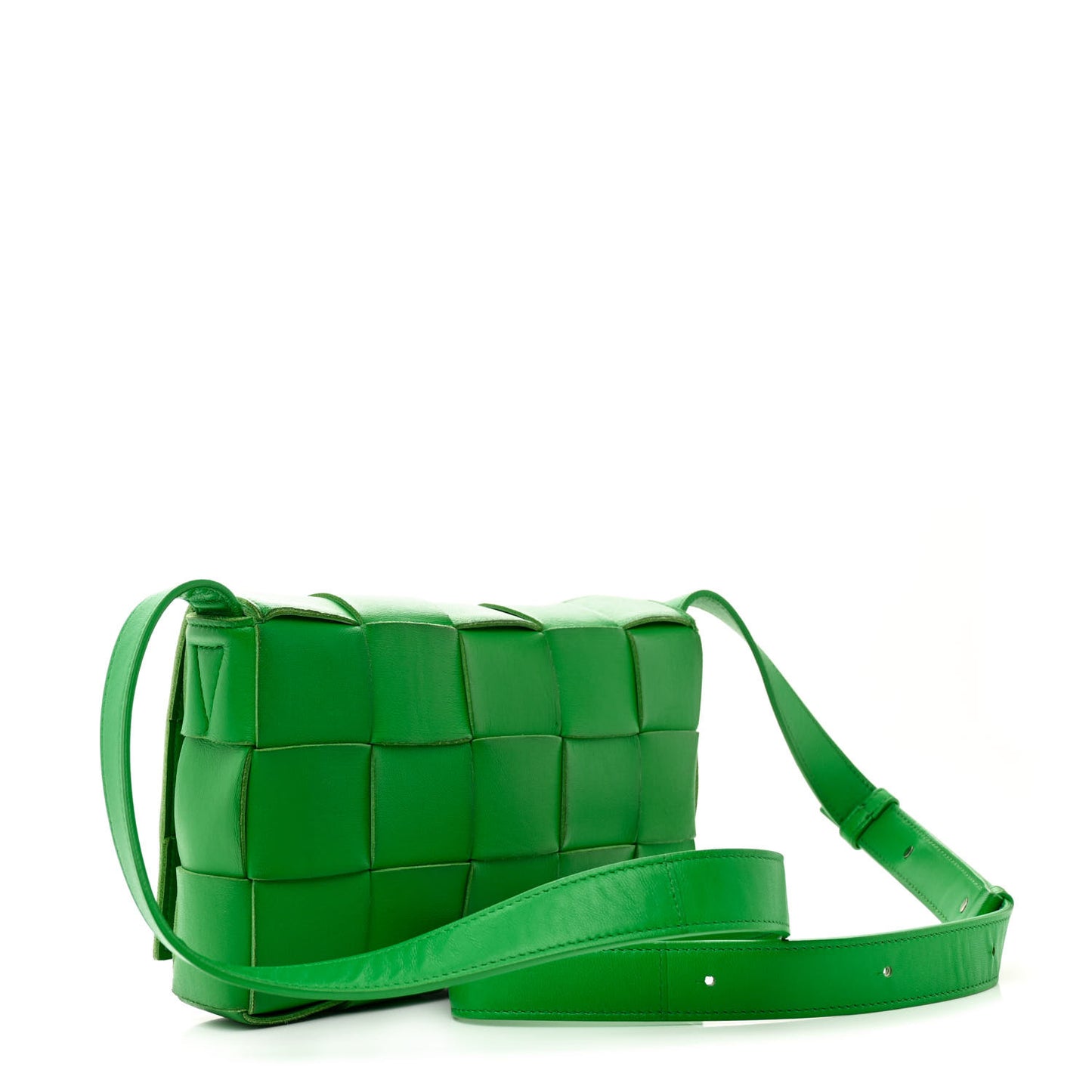 Lambskin Maxi Intrecciato Cassette Crossbody Bag Grass