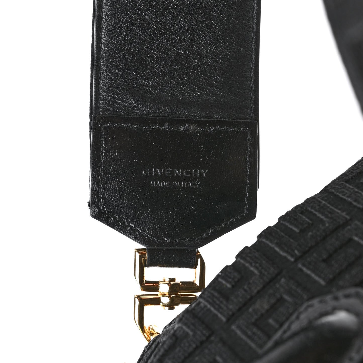 Canvas Jacquard Embroidered Calfskin 4G Mini Antigona Black