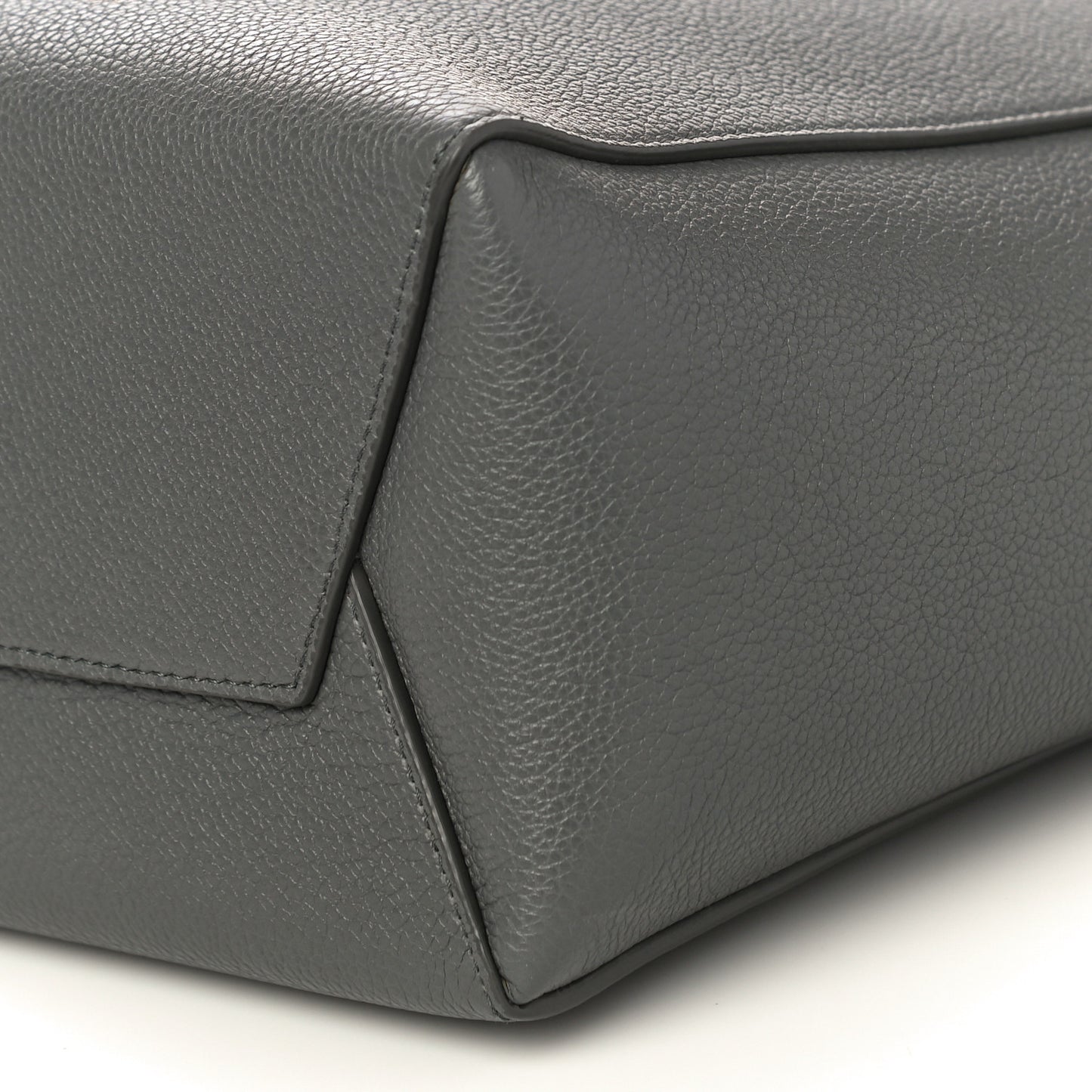 Soft Grained Calfskin Small Sangle Bucket Bag Grey