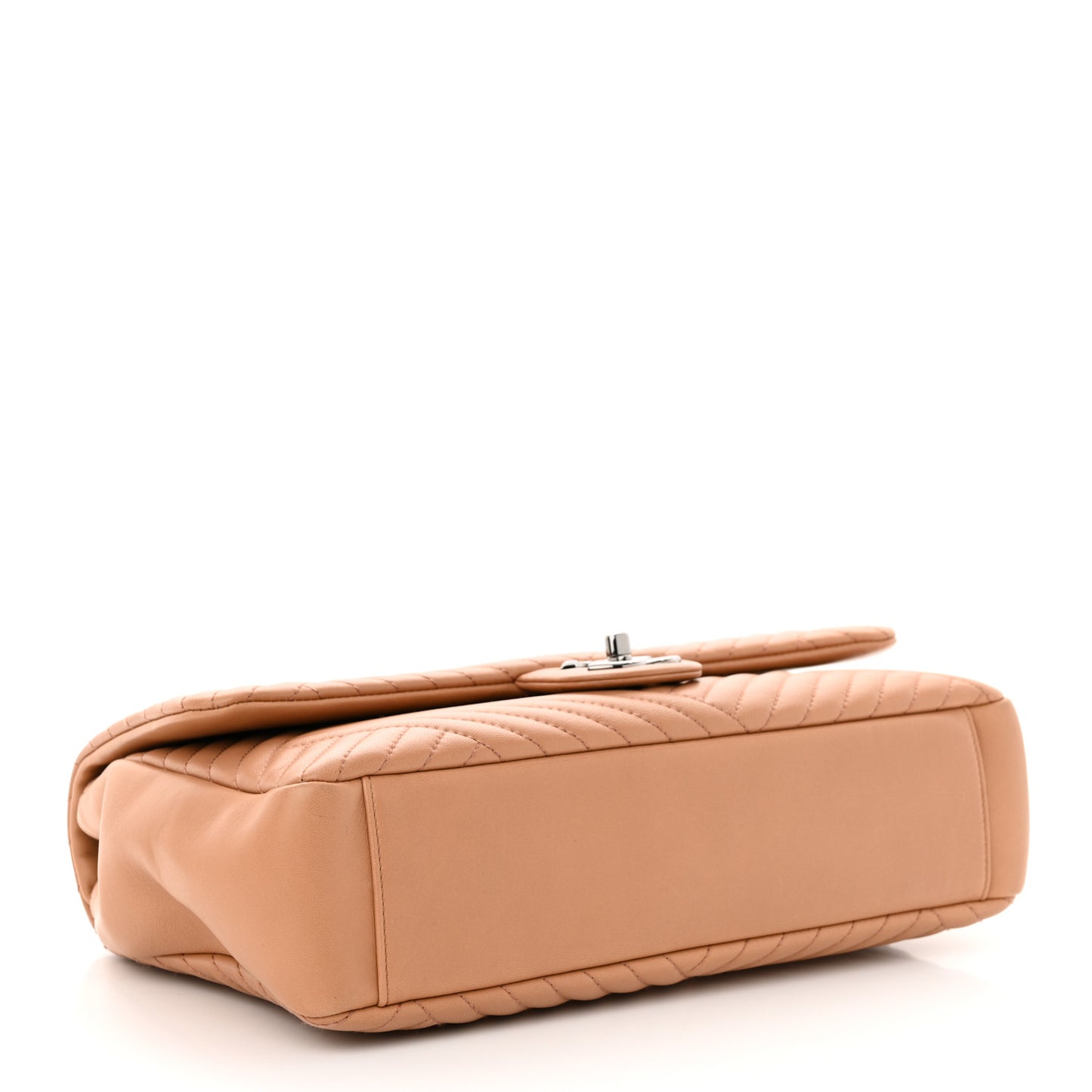 Lambskin Quilted Large CC Crossing Flap Camel