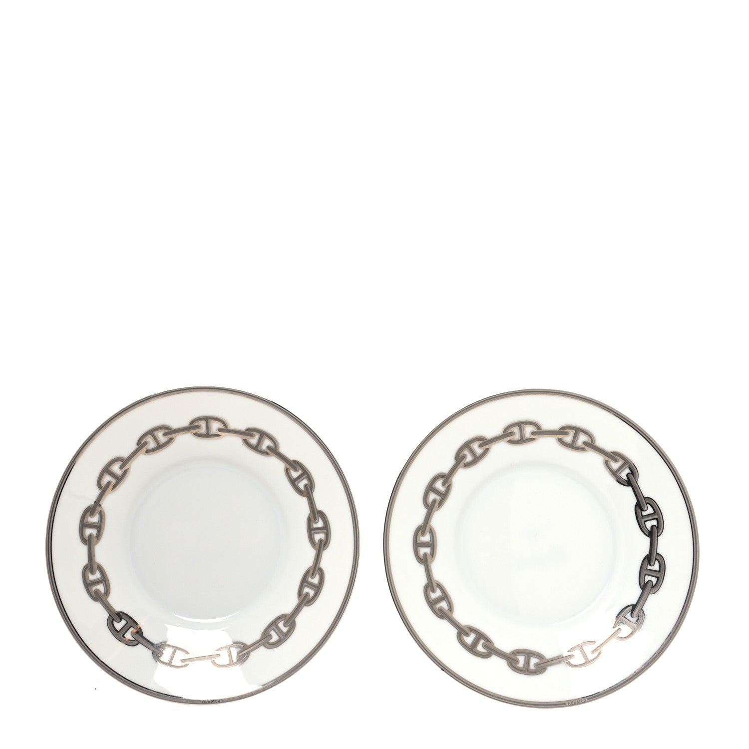 Hermes Porcelain Platinum Chaine d'Ancre Tea Cup and Saucer Set of 2 9 of 14
