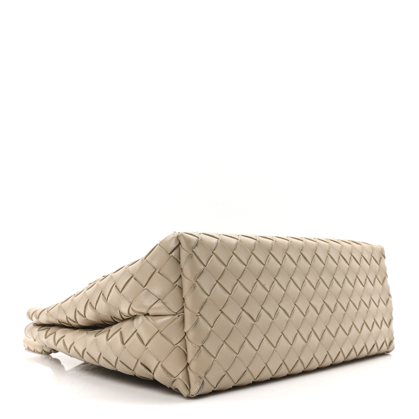 Nappa Intrecciato Medium Andiamo Shoulder Bag Ecru