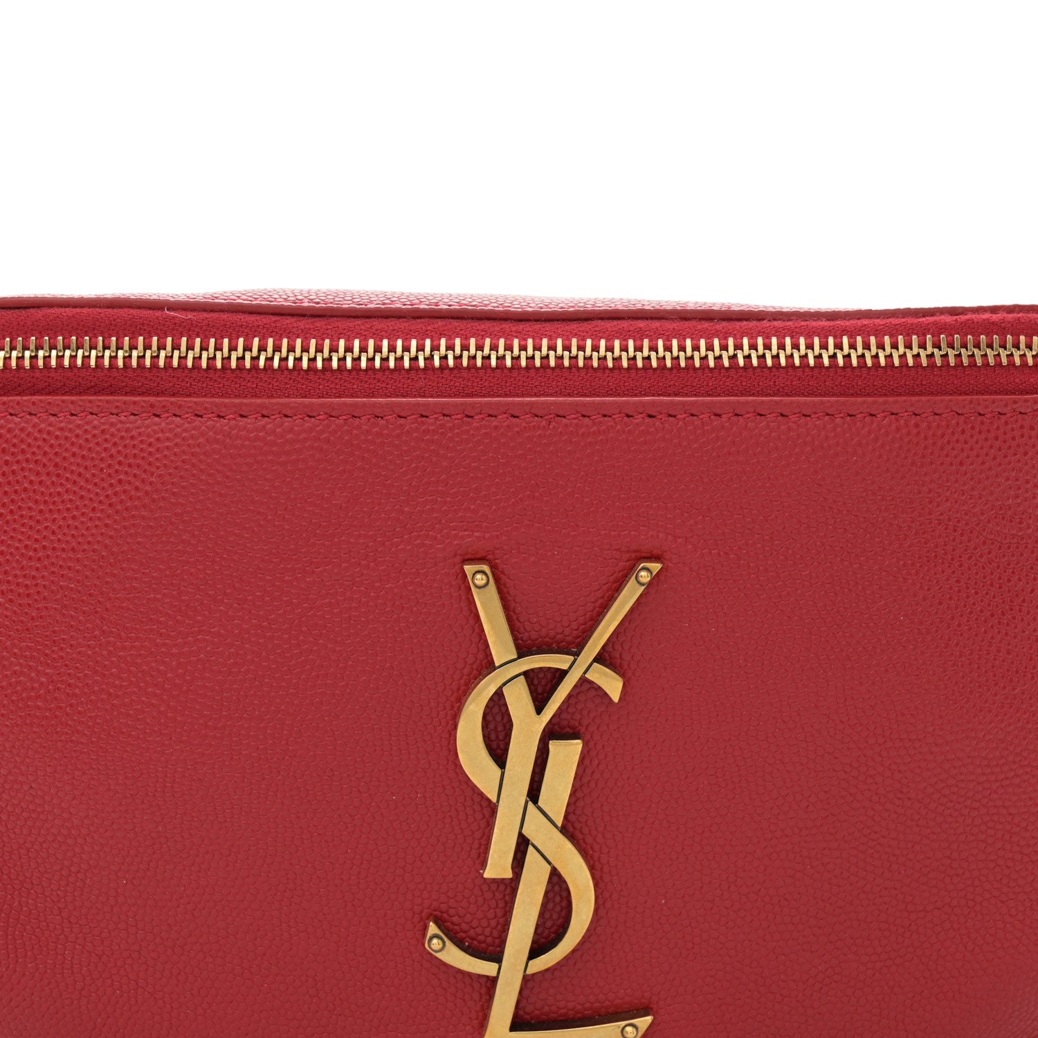 Saint Laurent Grain De Poudre Monogram Belt Bag Rouge Eros 8 of 11