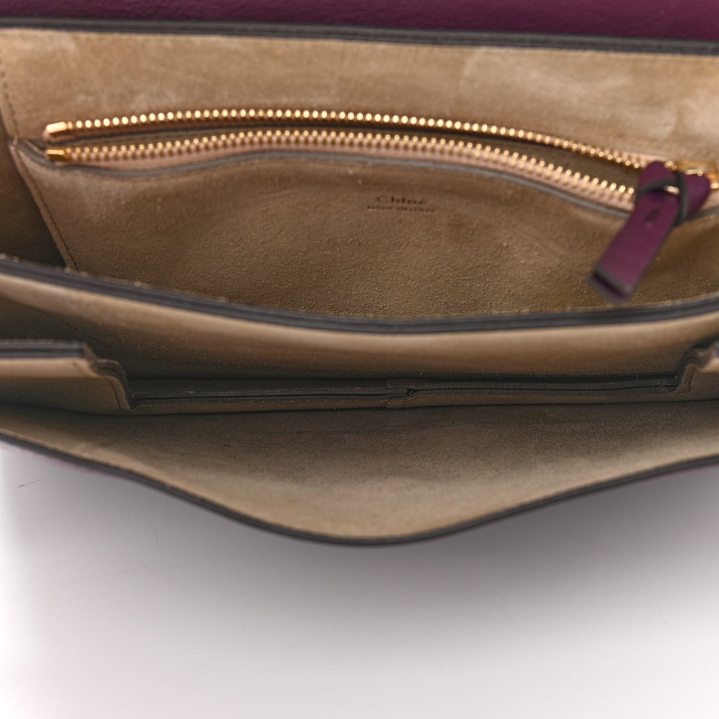 Suede Calfskin Medium Faye Shoulder Bag Dark Purple
