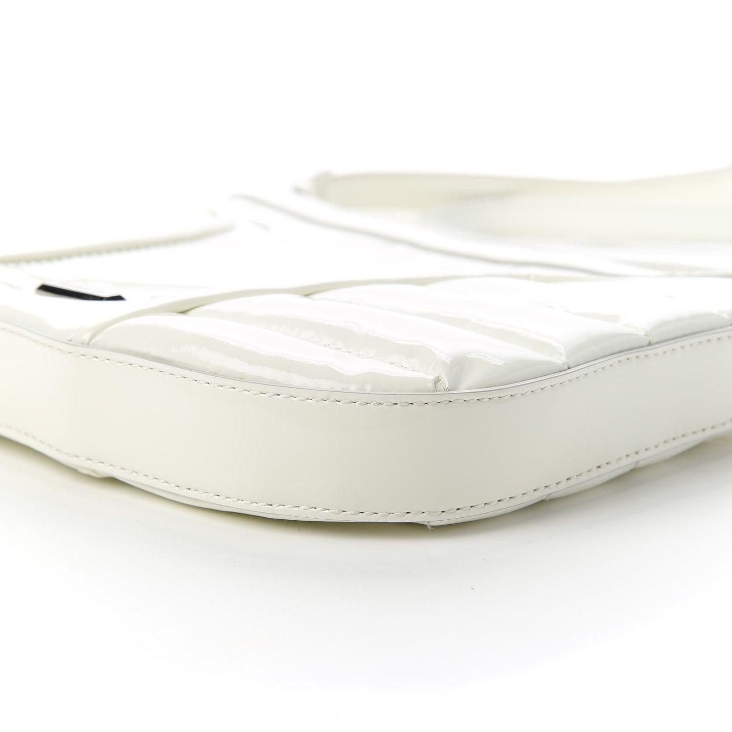 Patent Calfskin Crossbody Bag White