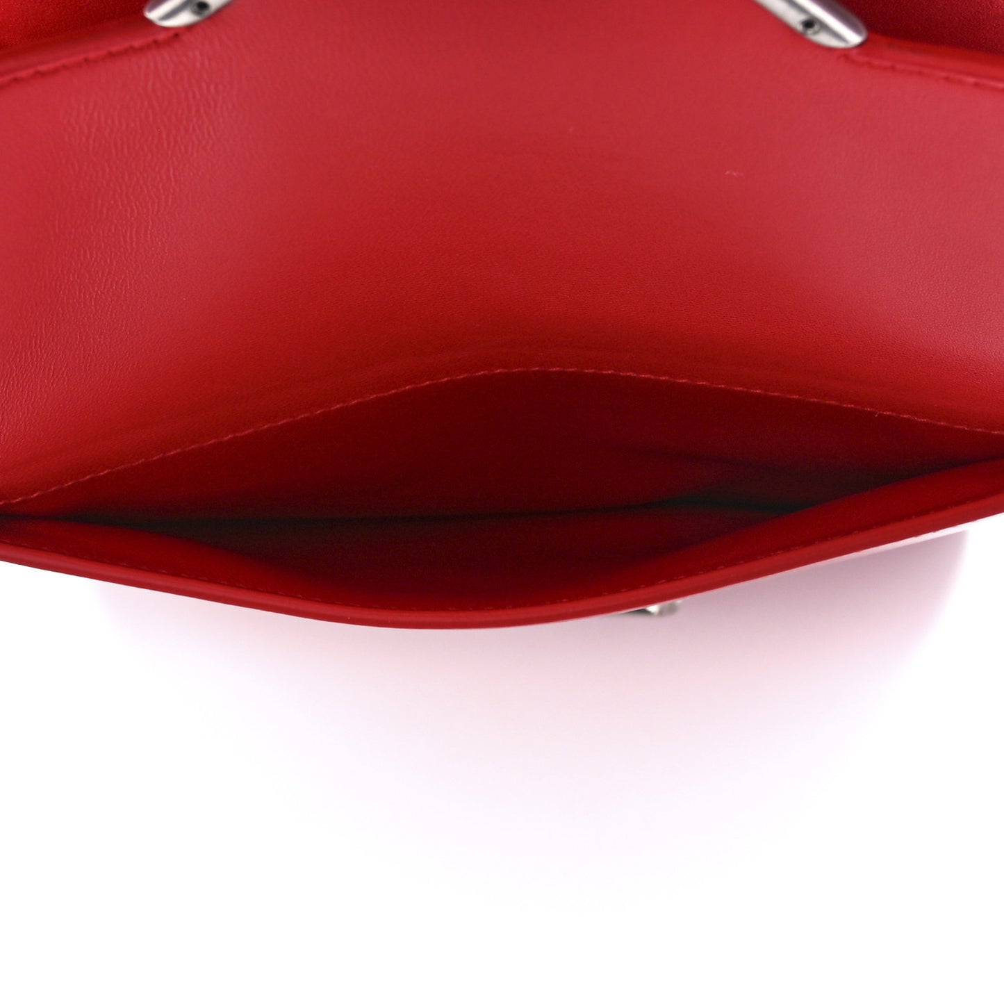 Box Calfskin Nappa Clip Bag Red