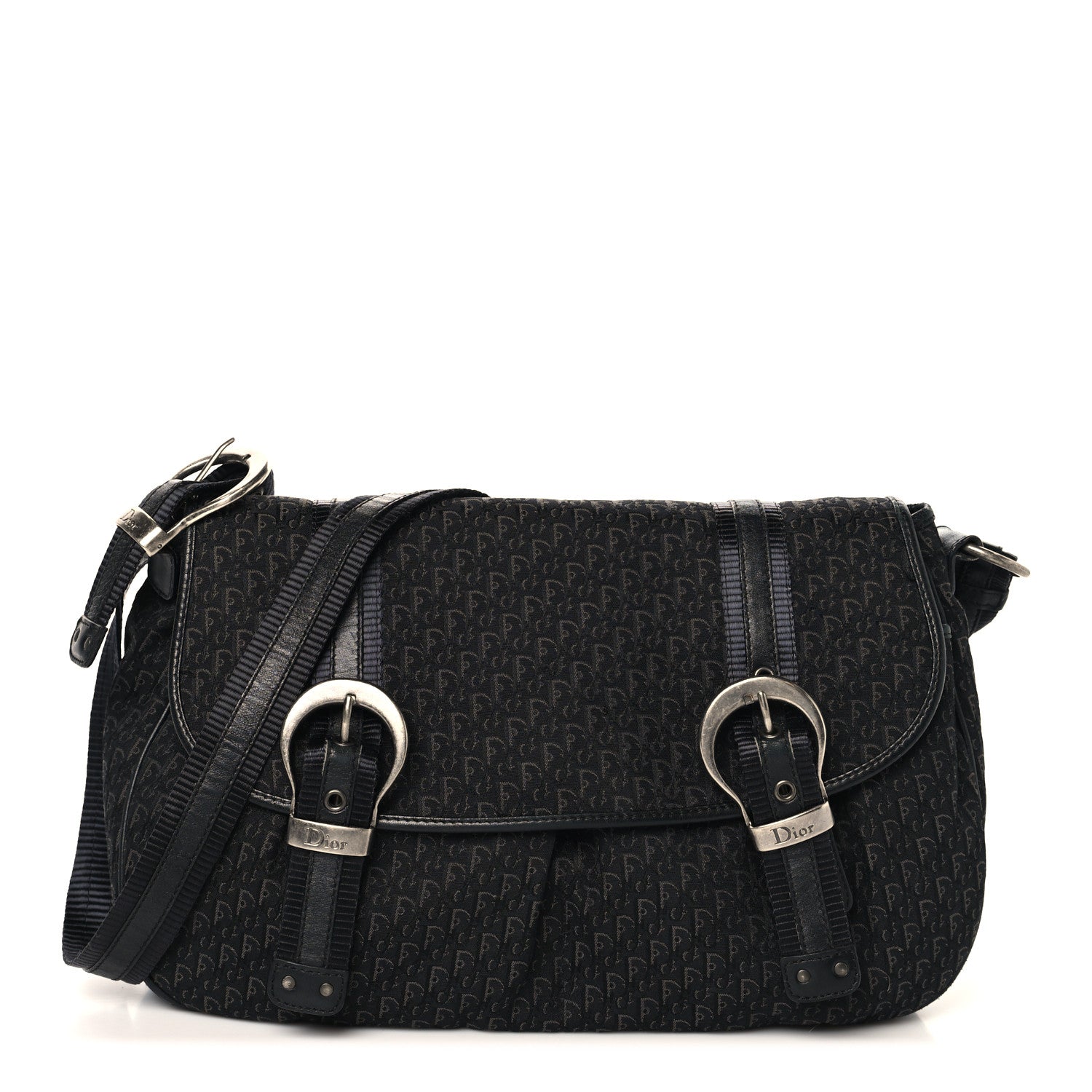 Christian Dior Canvas Diorissimo Buckle Messenger Black 1813027