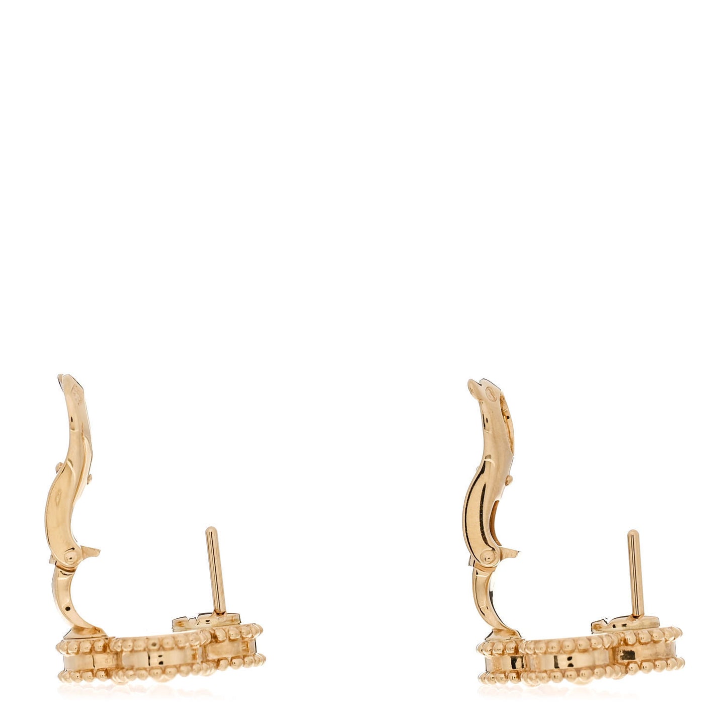 18K Yellow Gold Guilloche Vintage Alhambra Earrings