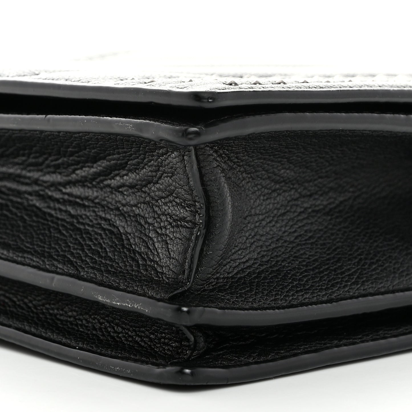 Calfskin Stud Disco Flap Crossbody Bag Black